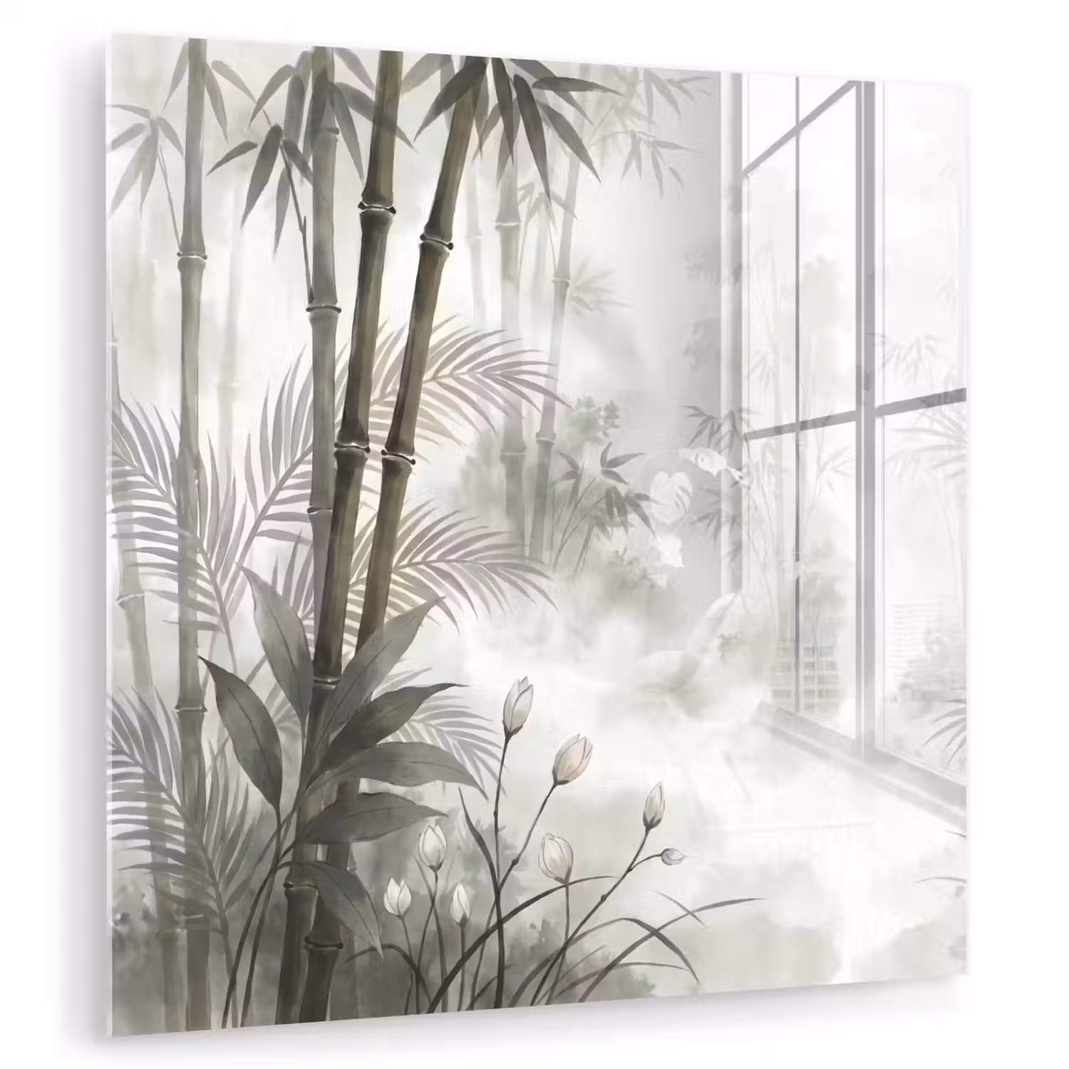 Bloemen - Knop - Tuin - Illustratie - Wit plexiglas 5mm klein -zzzproduct_nieuw