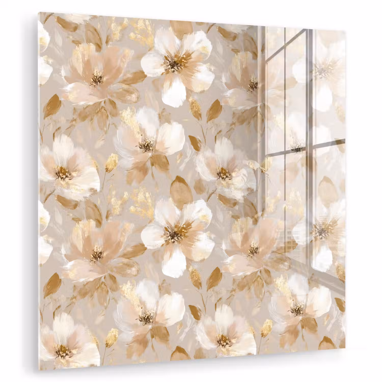 Bloemen - artistiek - Goud plexiglas 5mm klein 11 -zzzproduct_nieuw