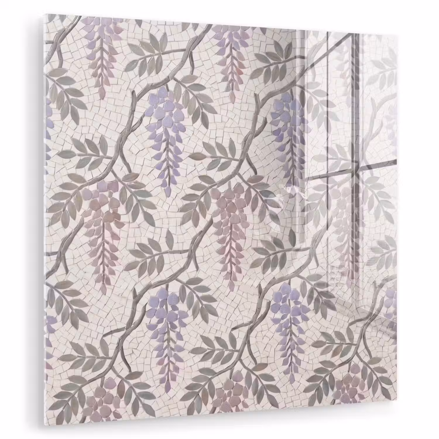 Bloemen - Mozaïek - Natuur - Patroon - Paars plexiglas 5mm klein -zzzproduct_nieuw