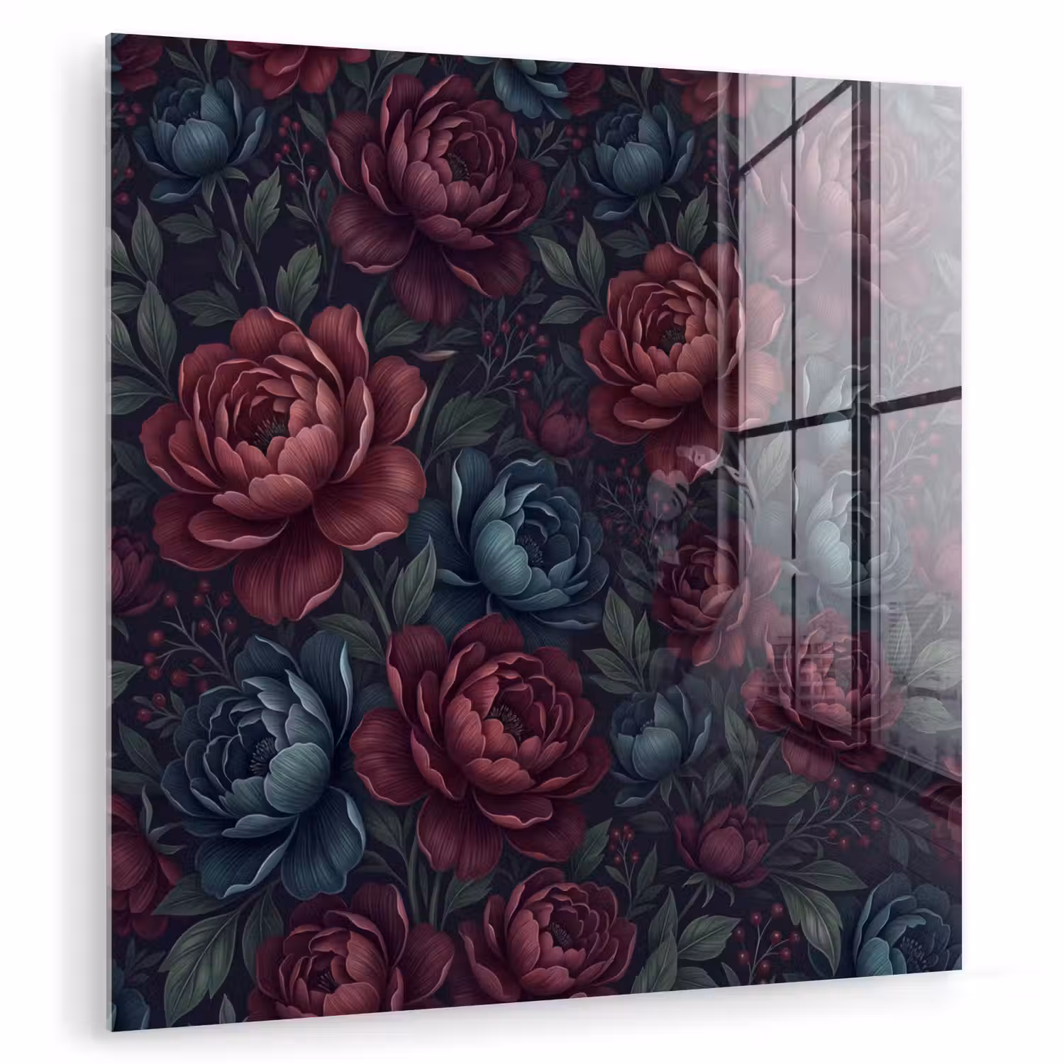 Bloemen - Patroon - Natuur - Klassiek - Donker plexiglas 5mm klein -zzzproduct_nieuw