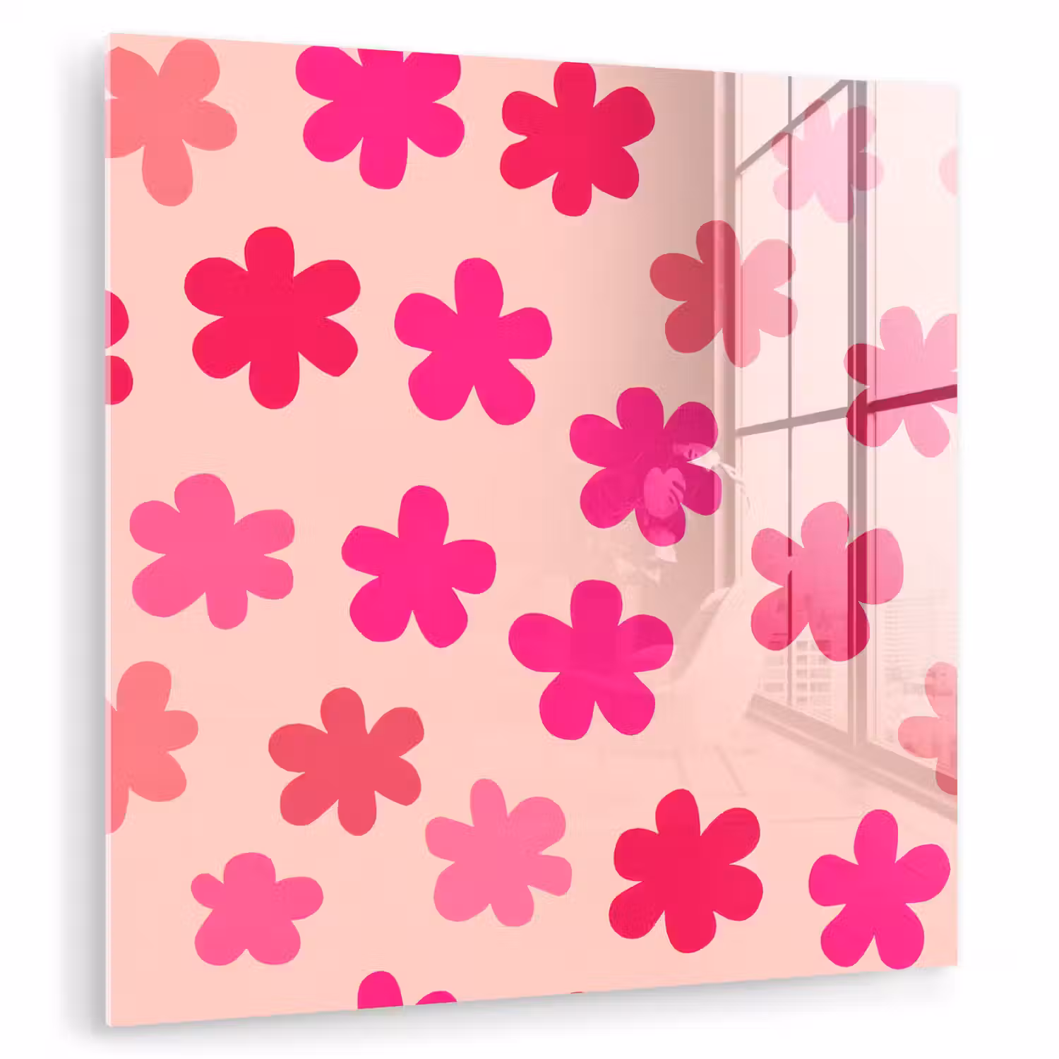Bloemen - Patroon - Roze plexiglas 5mm klein -zzzproduct_nieuw