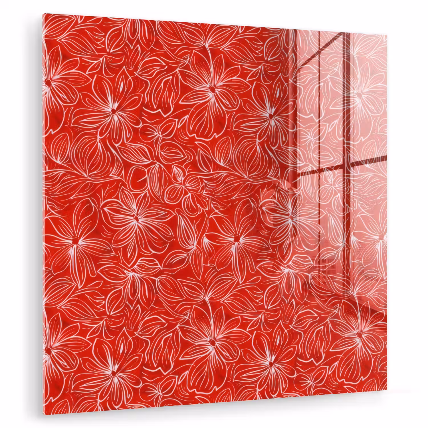Bloemen - Patroon - Rood plexiglas 5mm klein 11 -zzzproduct_nieuw