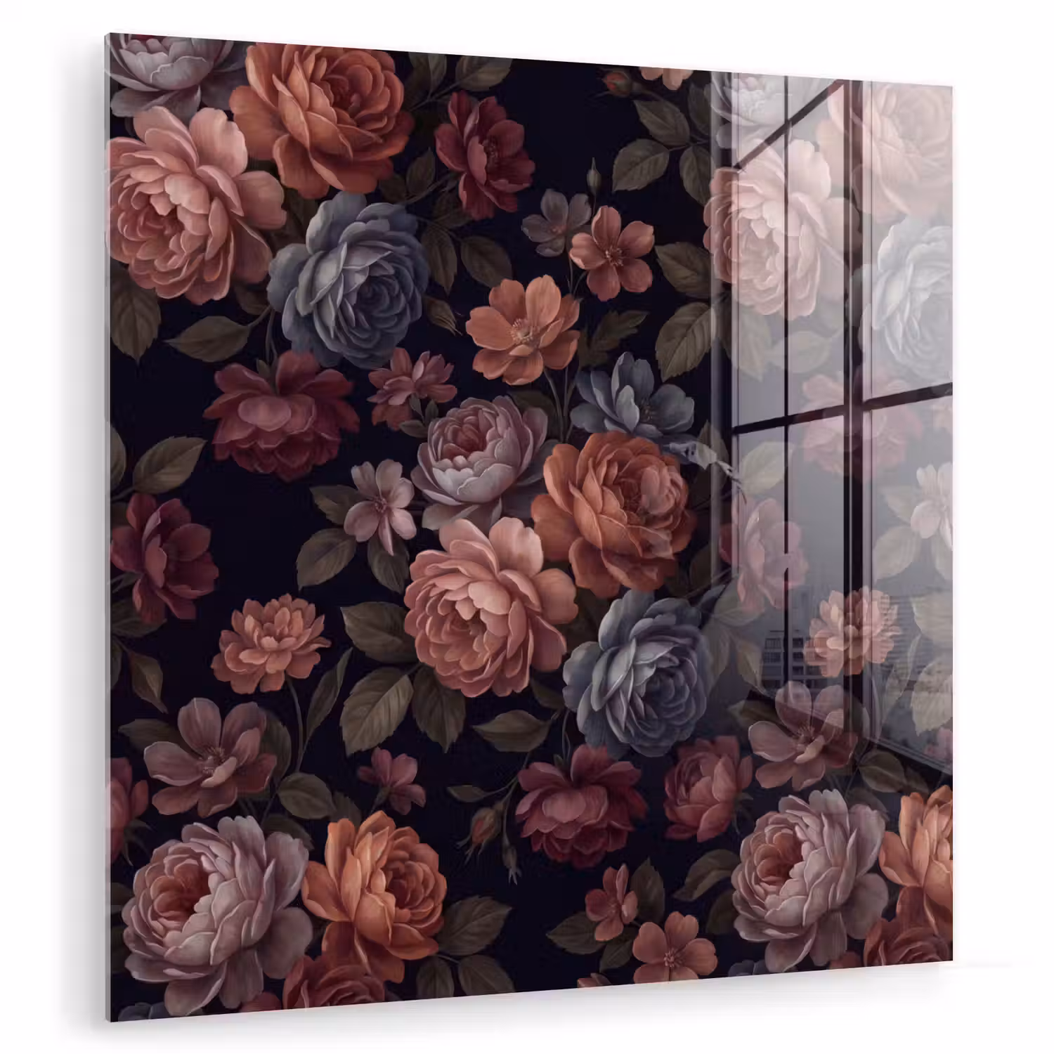 Bloemen - Patroon - Vintage - Donker - Roze plexiglas 5mm klein -zzzproduct_nieuw