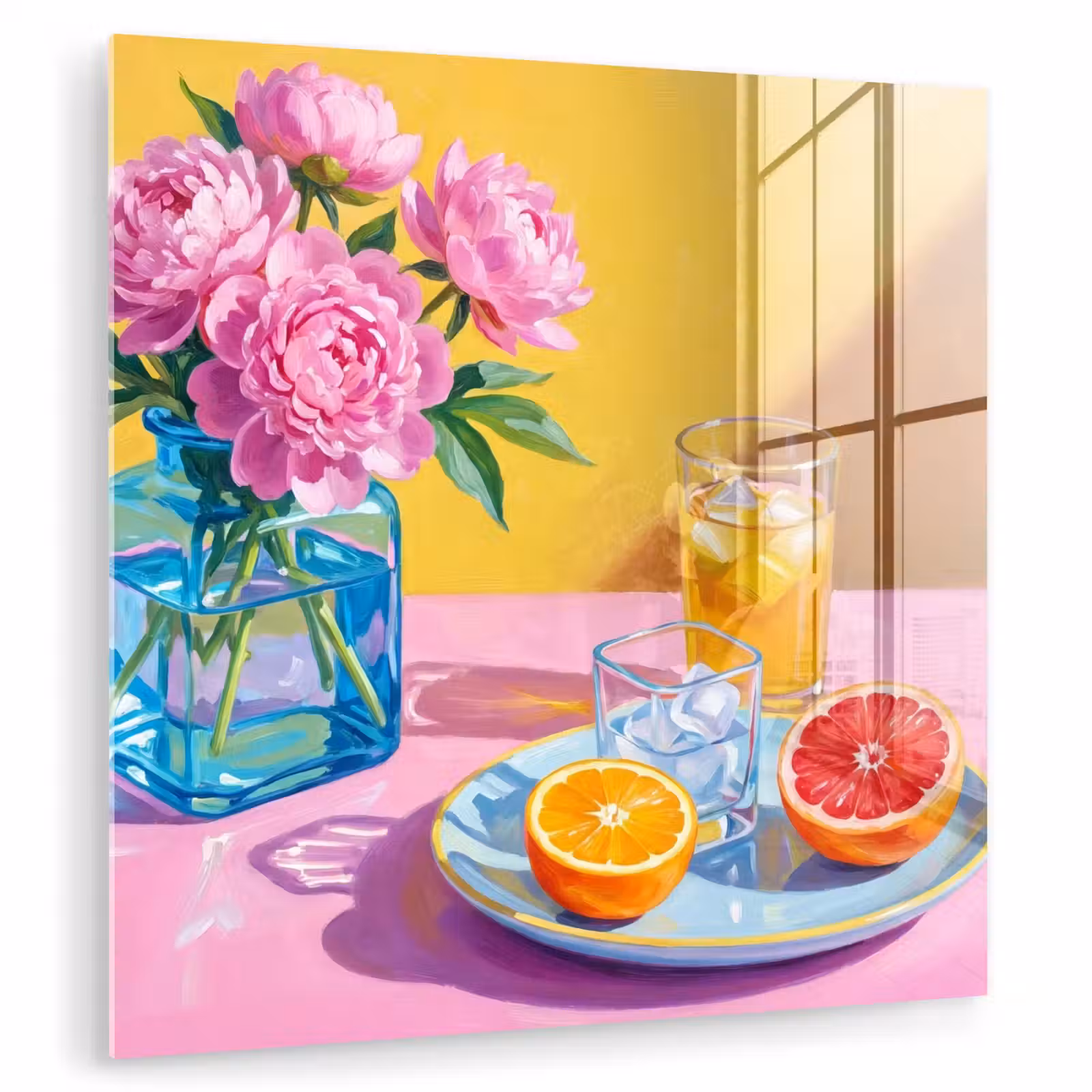 Glasbild - Blumen – Rosa – Modern - Bloemen - Roze - Modern plexiglas 5mm klein