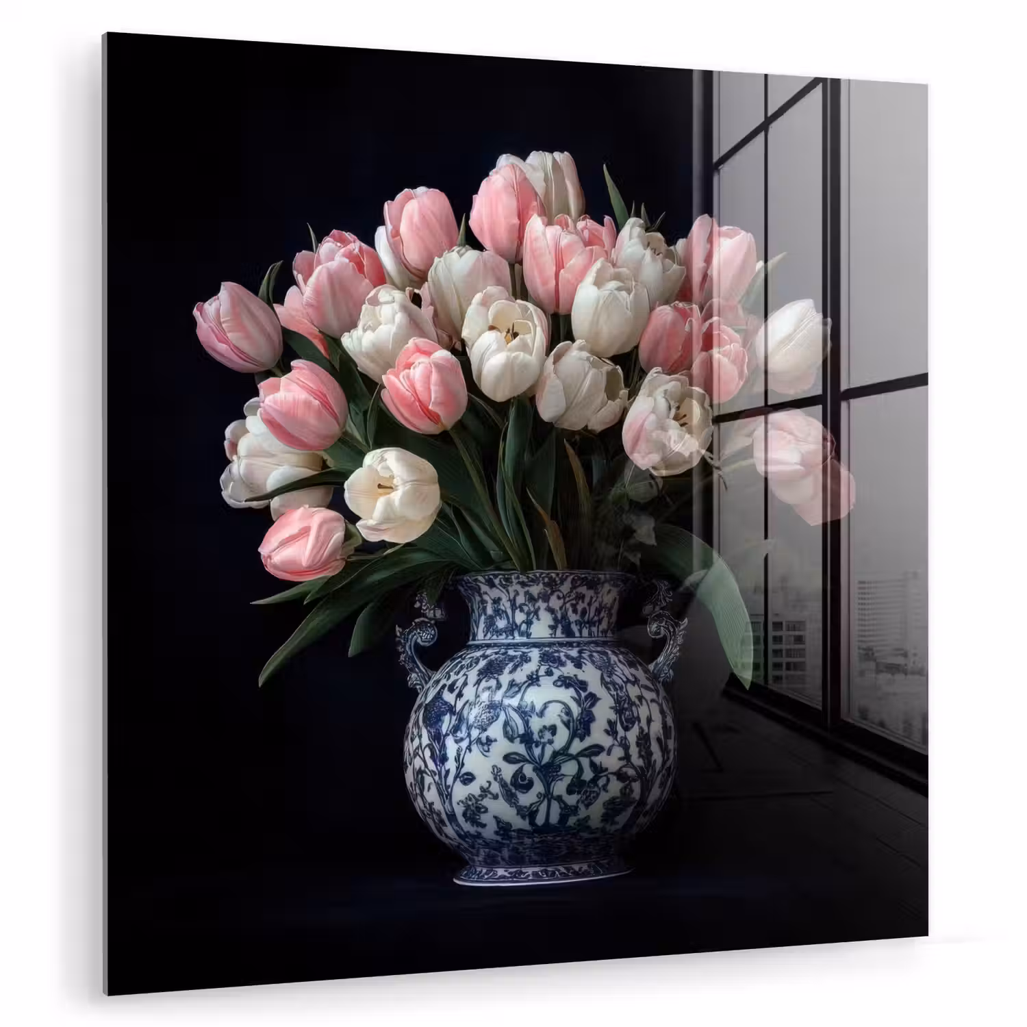 Bloemen - Roze - Tulpen - Vaas plexiglas 5mm klein -zzzproduct_nieuw