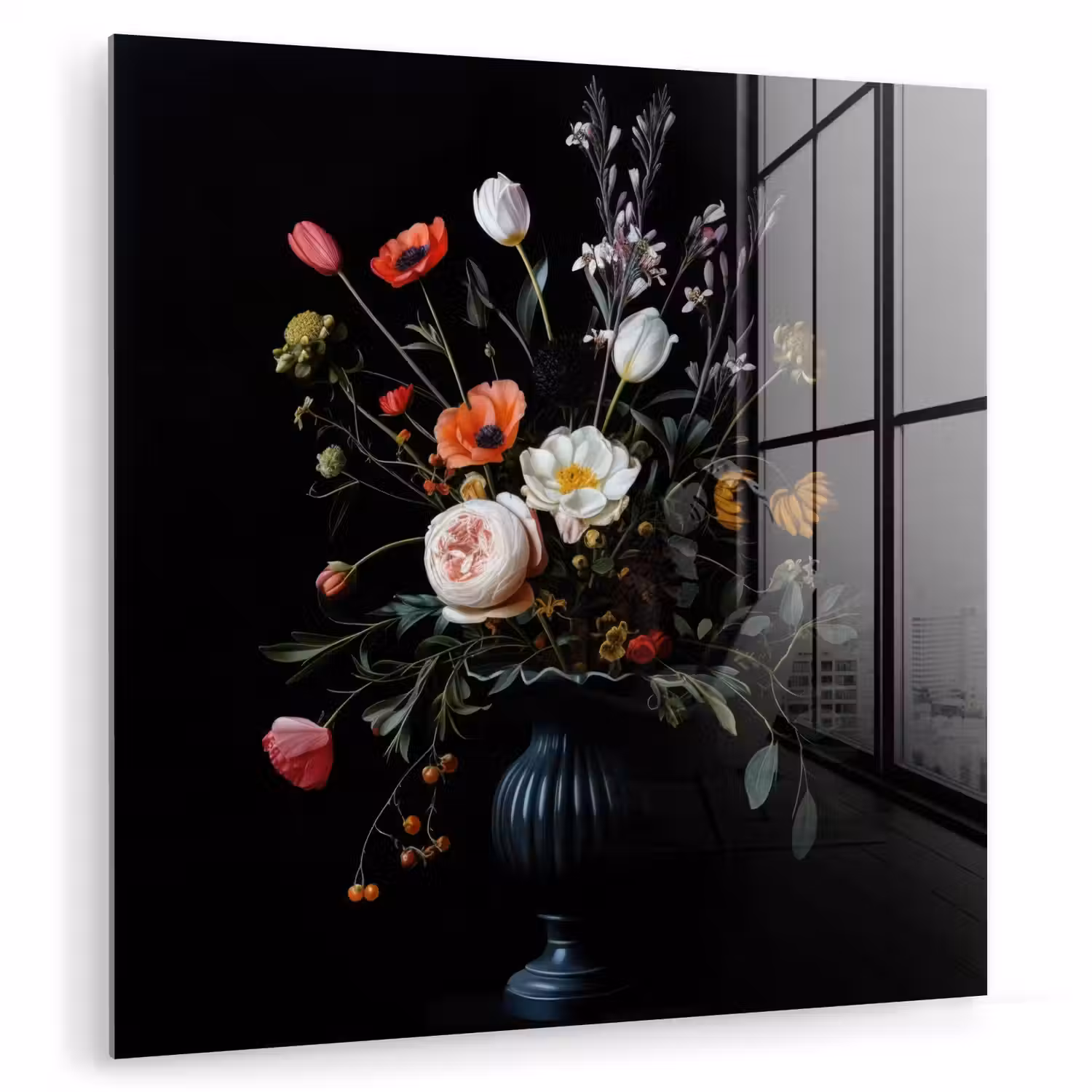 Bloemstuk - Vaas - Zwart plexiglas 5mm klein -zzzproduct_nieuw