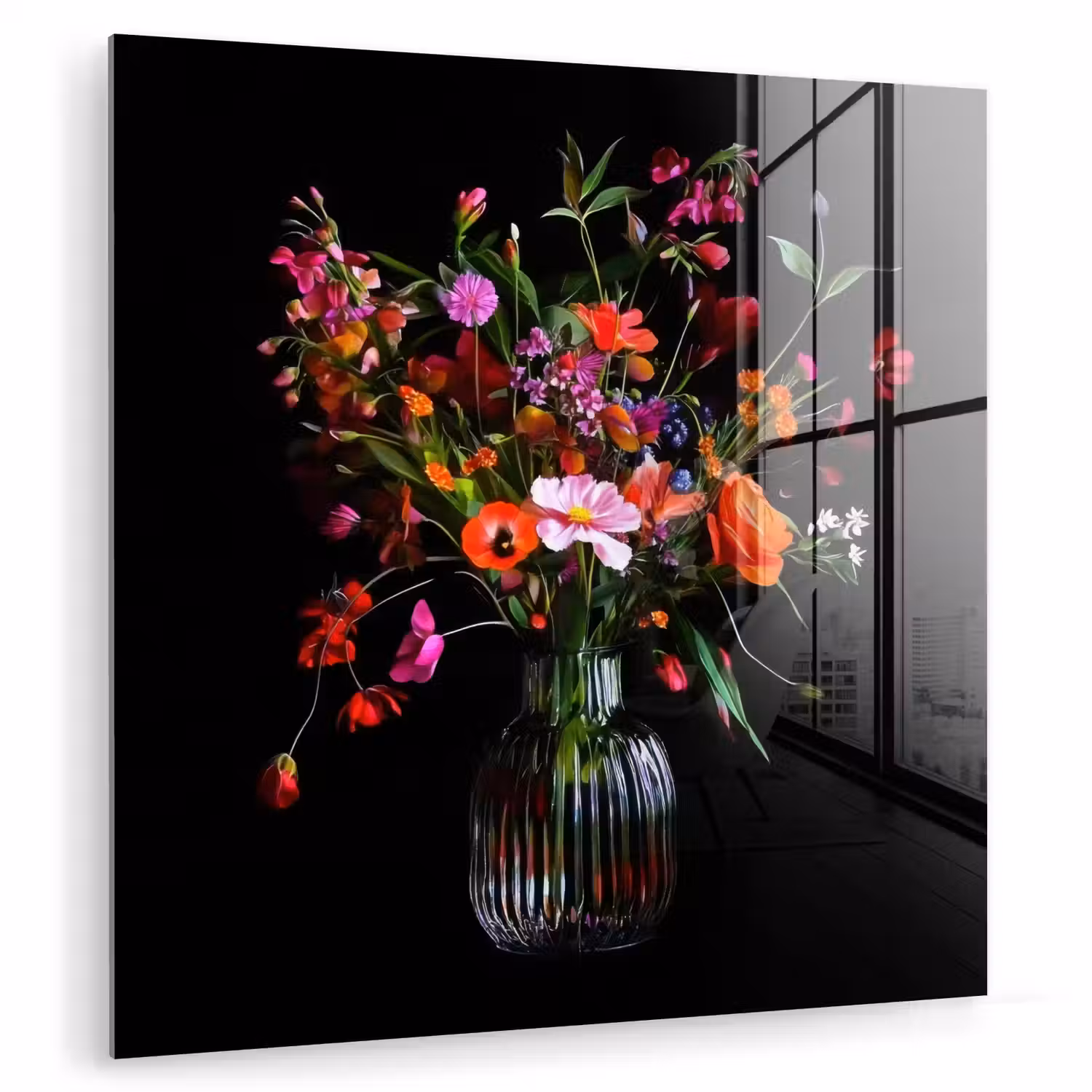 Boeket - Veldbloemen - Vaas plexiglas 5mm klein -zzzproduct_nieuw