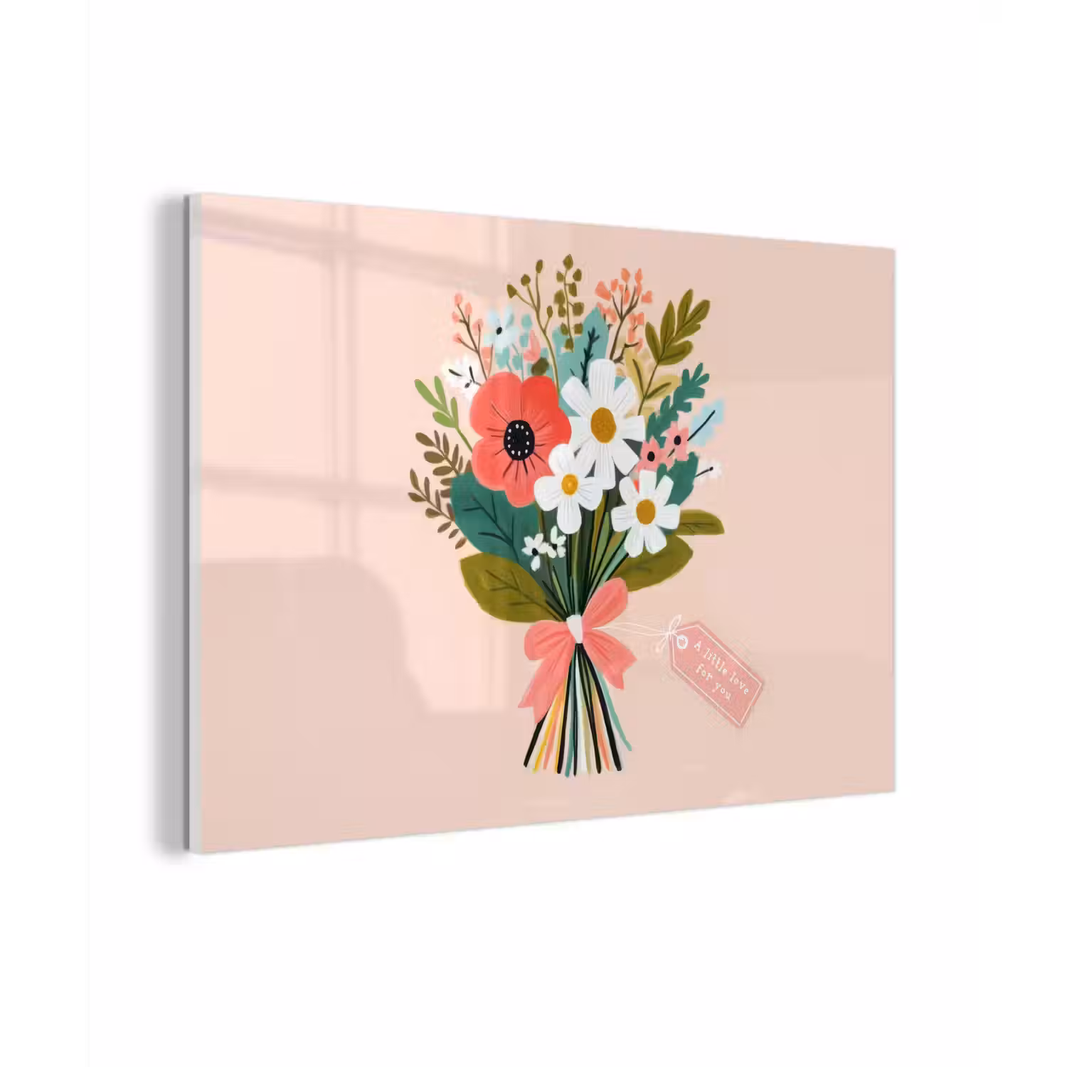 Boeket - Strikje - Kaartje - Quote plexiglas 5mm klein -zzzproduct_nieuw