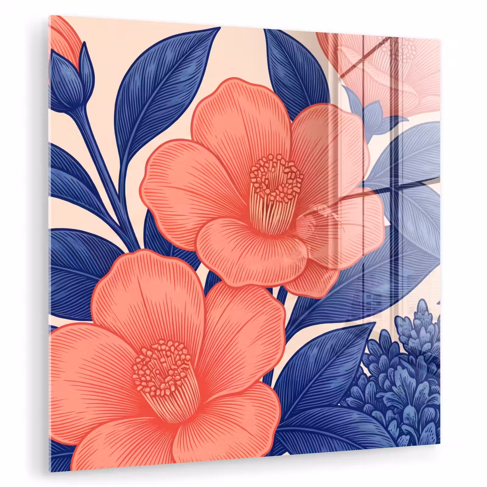 Glasbild - Blüten – Blätter – Botanik - Bloemen - Bladeren - Botanisch plexiglas 5mm klein