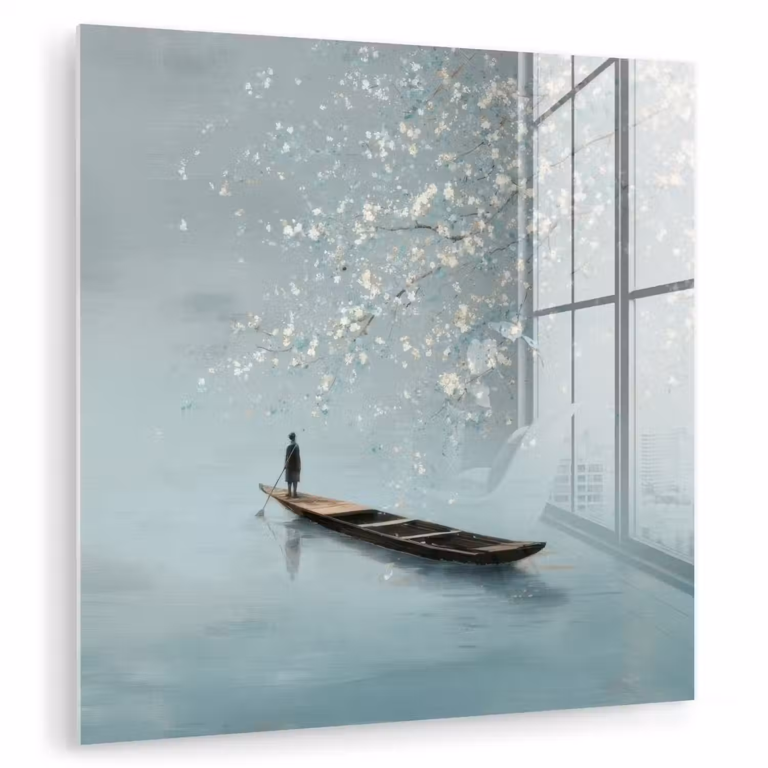 Bloesems - Minimalistisch - Wateroppervlak - Boot plexiglas 5mm klein -zzzproduct_nieuw