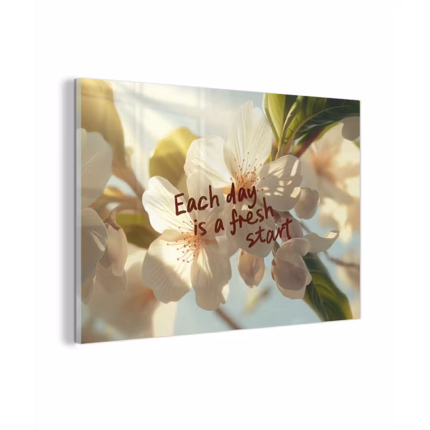 Bloesems - Zonlicht - Quote - Wit plexiglas 5mm klein -zzzproduct_nieuw