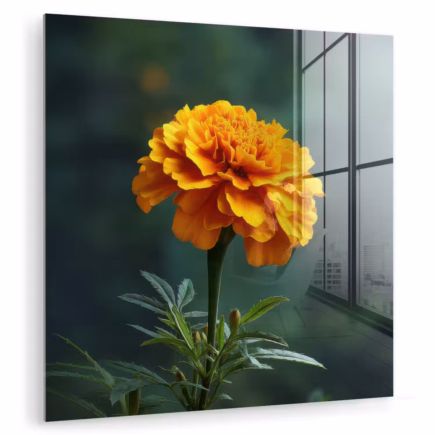 Bloemblaadjes - Afrikaan - Oranje - Wazig plexiglas 5mm klein -zzzproduct_nieuw