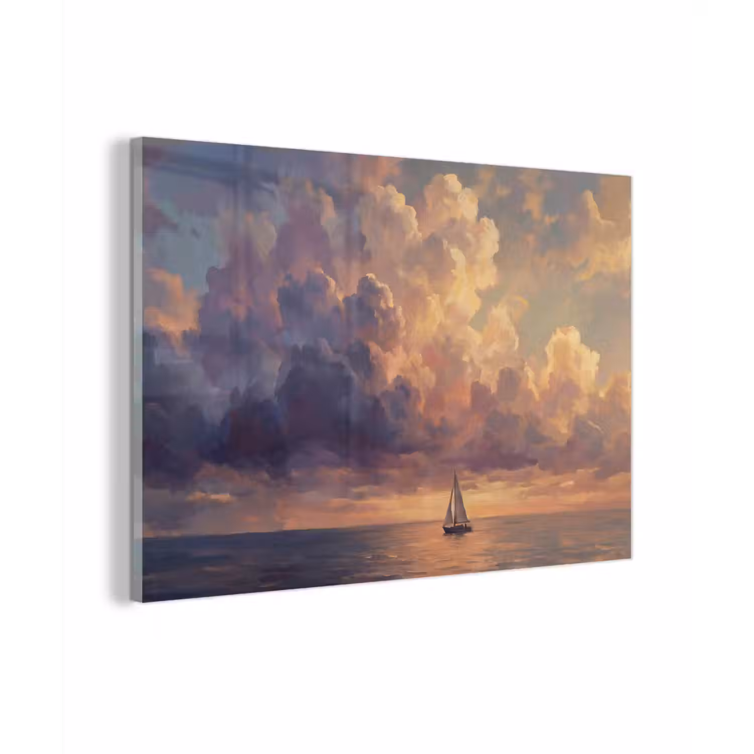 Boot - Zonsondergang - Zee - Natuur - Goud plexiglas 5mm klein -zzzproduct_nieuw