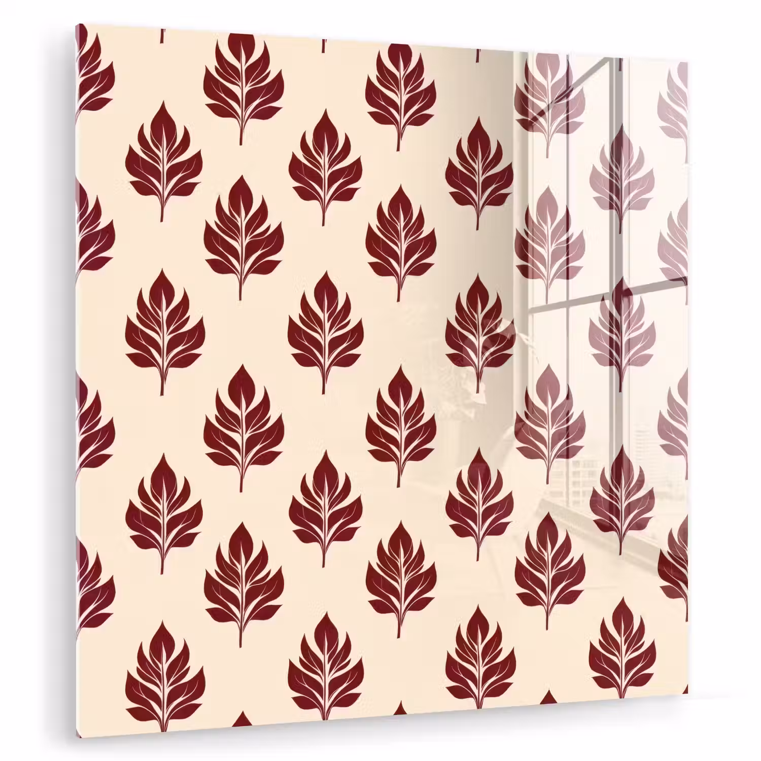 Botanisch - Patroon - Bordeaux plexiglas 5mm klein 11 -zzzproduct_nieuw