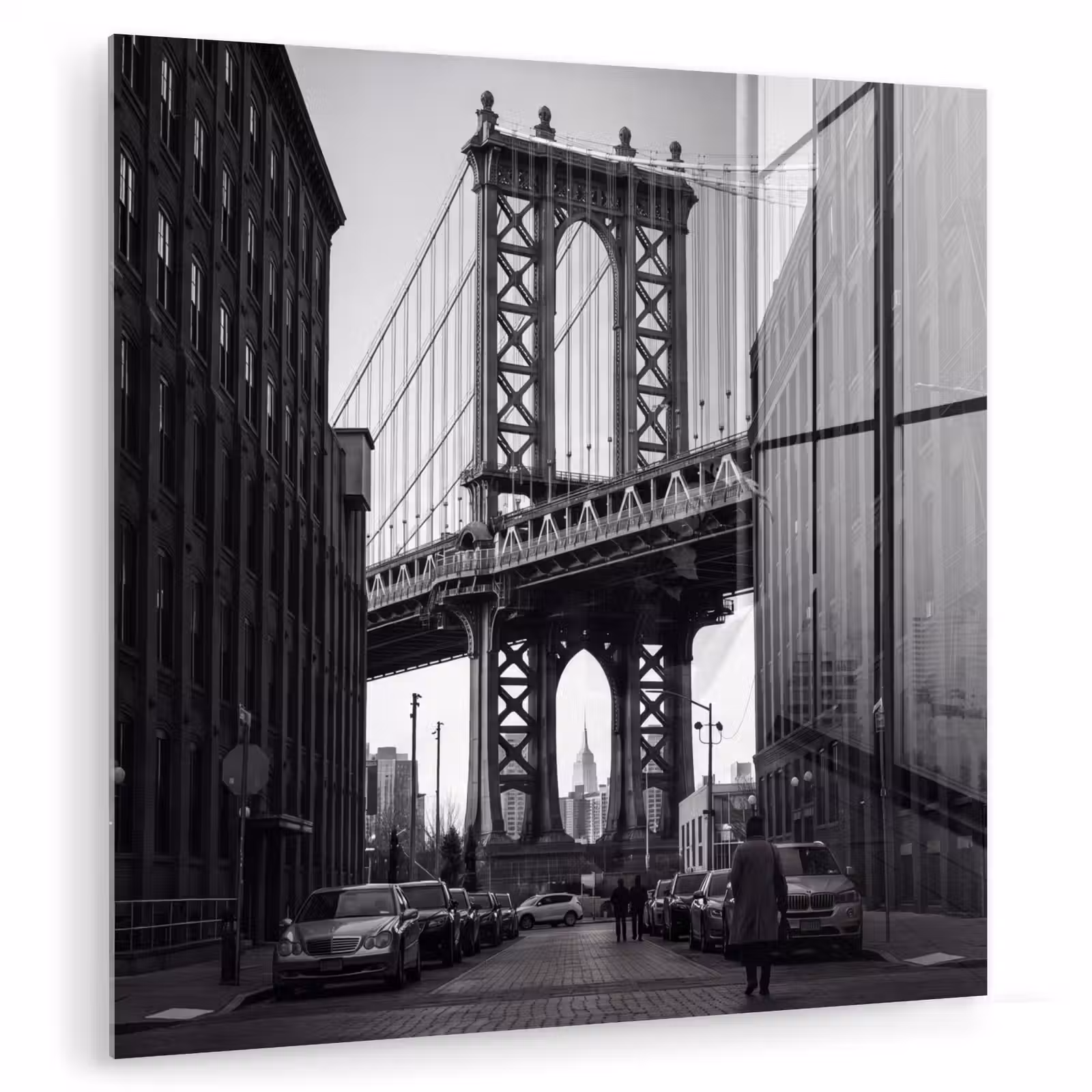 Glasbild - Brücke – Stadt – Architektur – Modern – Schwarz-Weiß - Brug - Stad - Architectuur - Modern - Zwart-wit plexiglas 5mm klein