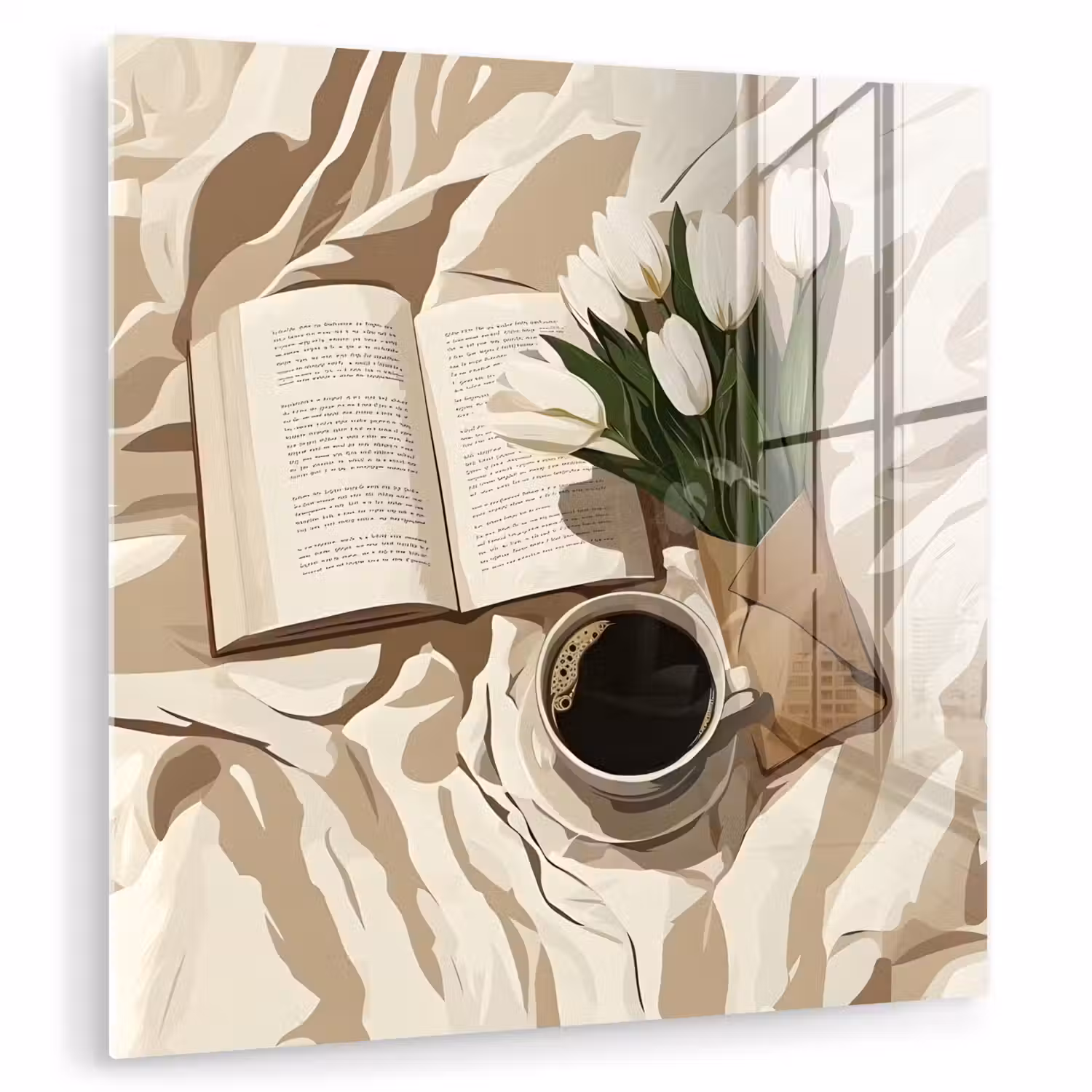 Boek - Illustratie - Tulpen - Koffie plexiglas 5mm klein -zzzproduct_nieuw