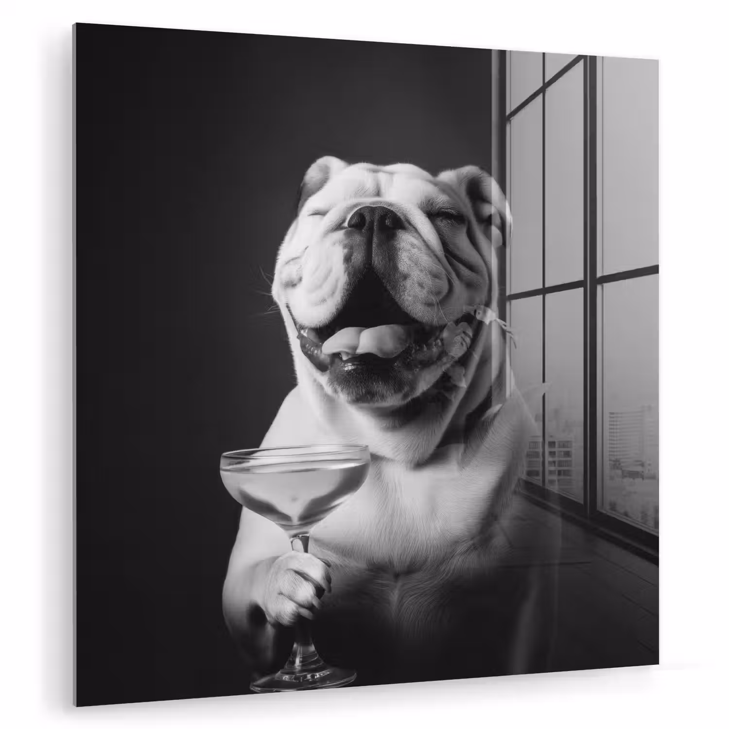Buldog - Hond - Glas plexiglas 5mm klein -zzzproduct_nieuw