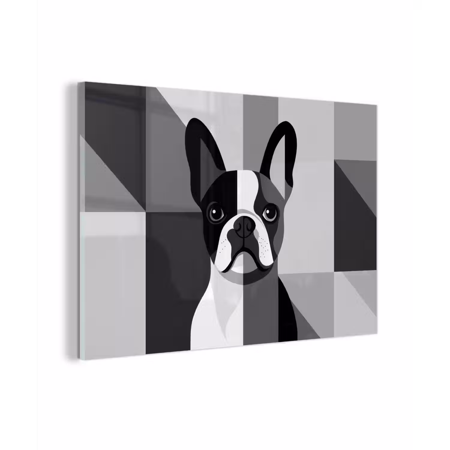 Buldog - Zwart - Abstract - Vlakken plexiglas 5mm klein -zzzproduct_nieuw