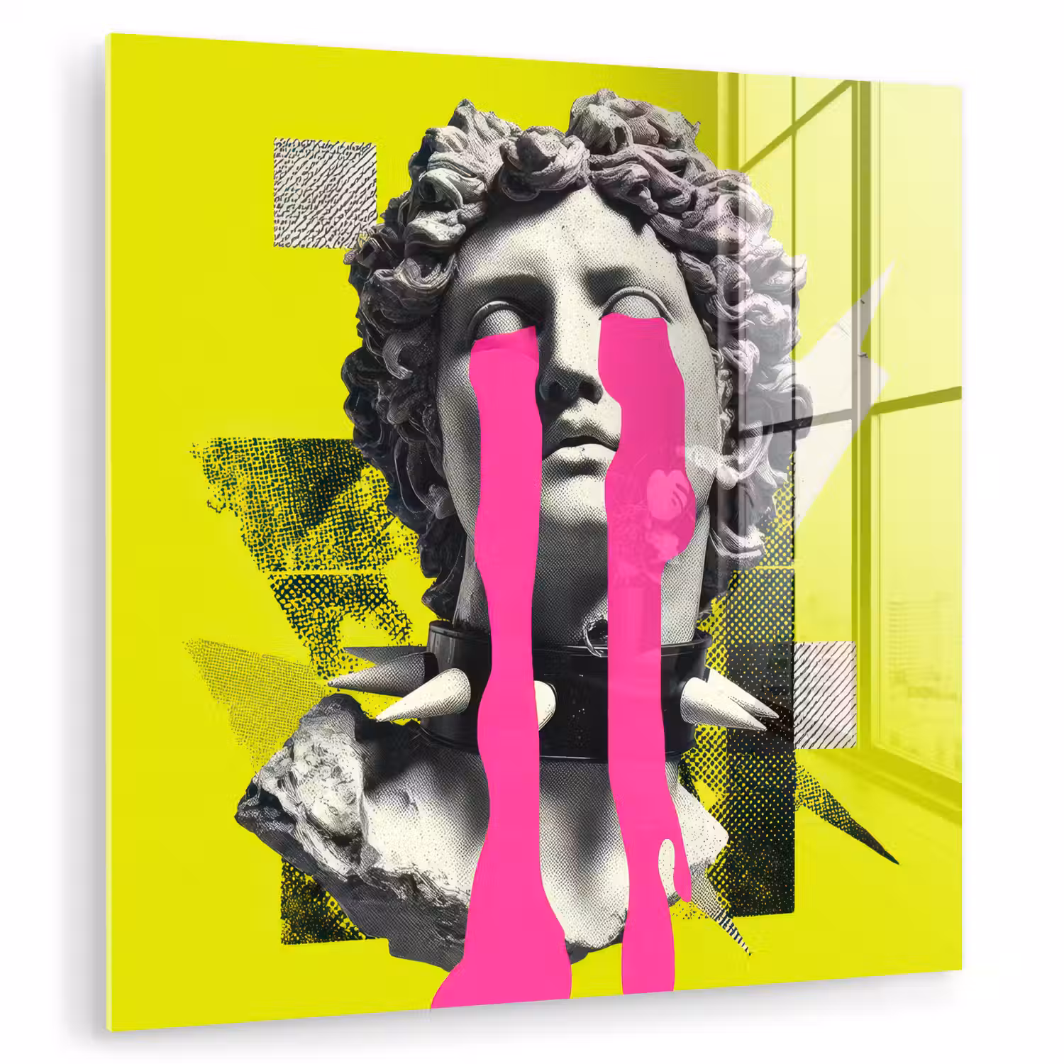 Buste - Verf - Geel plexiglas 5mm klein -zzzproduct_nieuw
