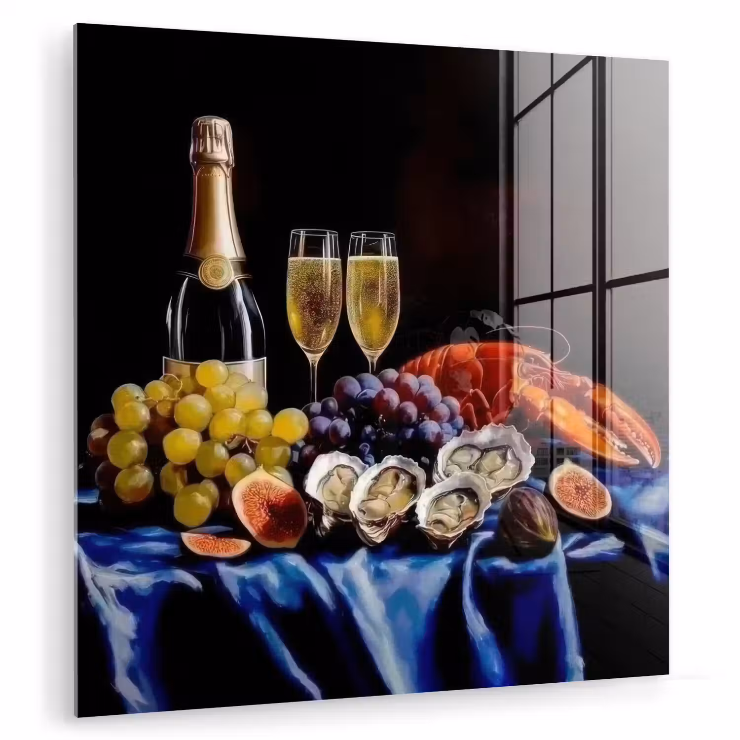 Champagne - Luxe - Oesters plexiglas 5mm klein -zzzproduct_nieuw