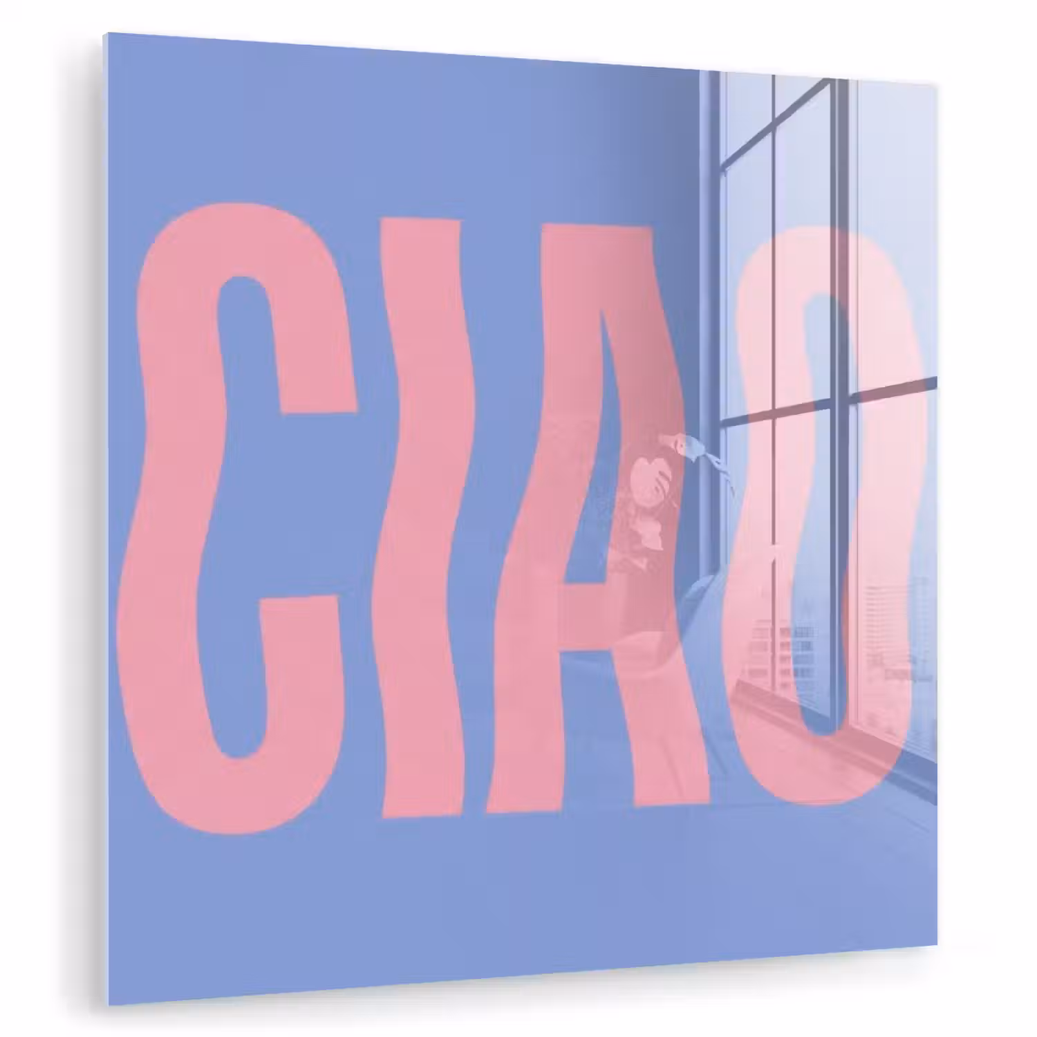 Ciao - Roze - Blauw - Golvend plexiglas 5mm klein -zzzproduct_nieuw