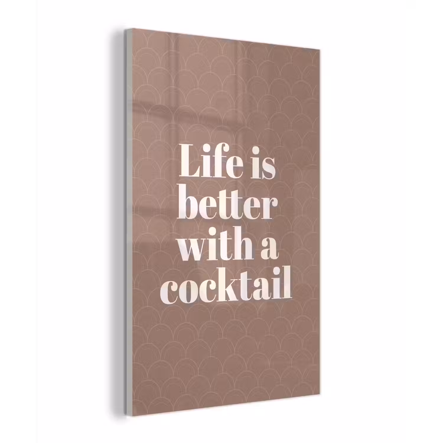 Cocktail - Tekst - Patroon - Wit plexiglas 5mm klein -z3d