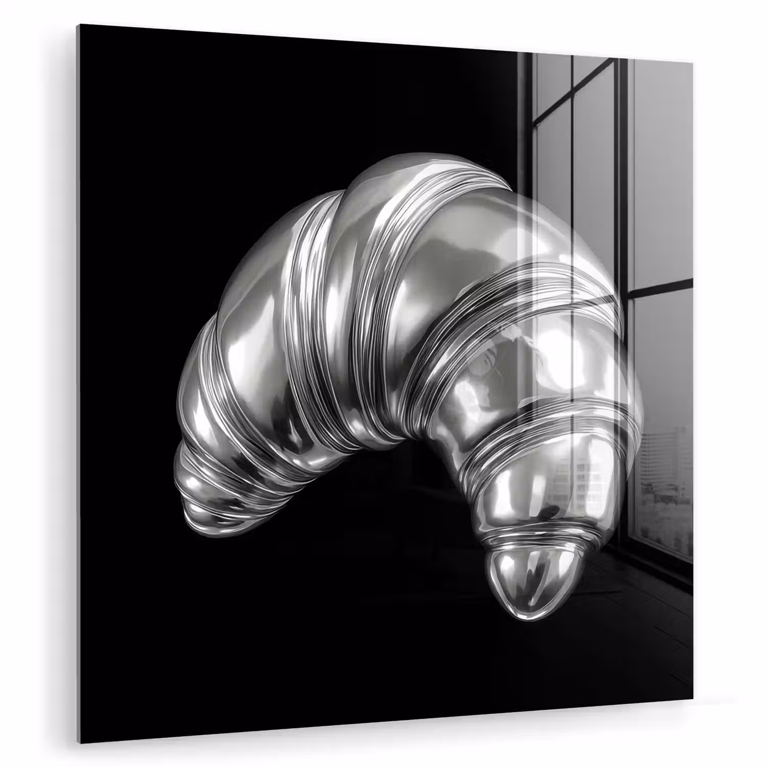 Croissant - Metaal - Zilver plexiglas 5mm klein -zzzproduct_nieuw