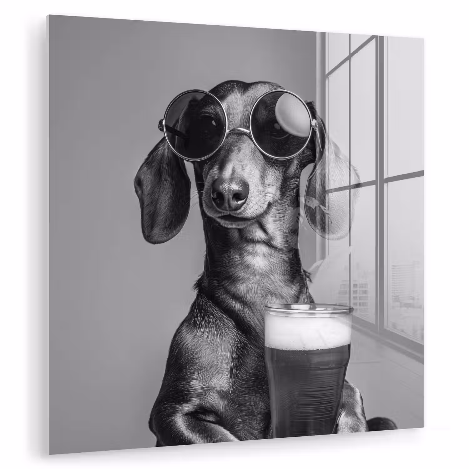 Teckel - Bier - Glas - Bril plexiglas 5mm klein -zzzproduct_nieuw