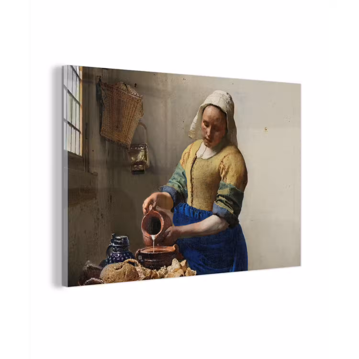 Het melkmeisje - Schilderij van Johannes Vermeer plexiglas 5mm klein -sfeer1