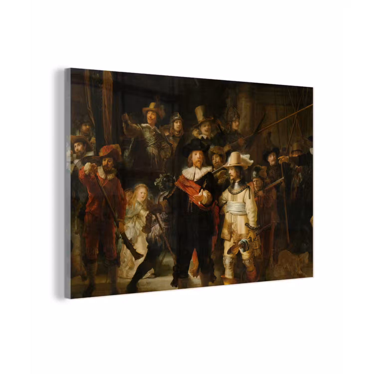 De Nachtwacht - Schilderij van Rembrandt van Rijn plexiglas 5mm klein -sfeer1