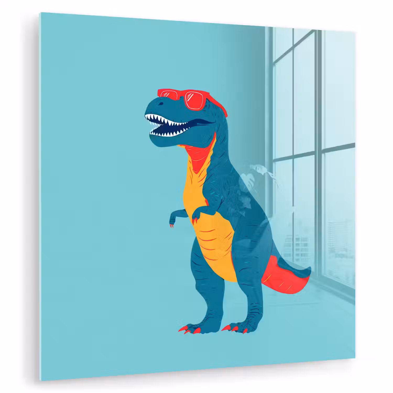 Dinosaurus - Blauw - Zonnebril plexiglas 5mm klein -zzzproduct_nieuw