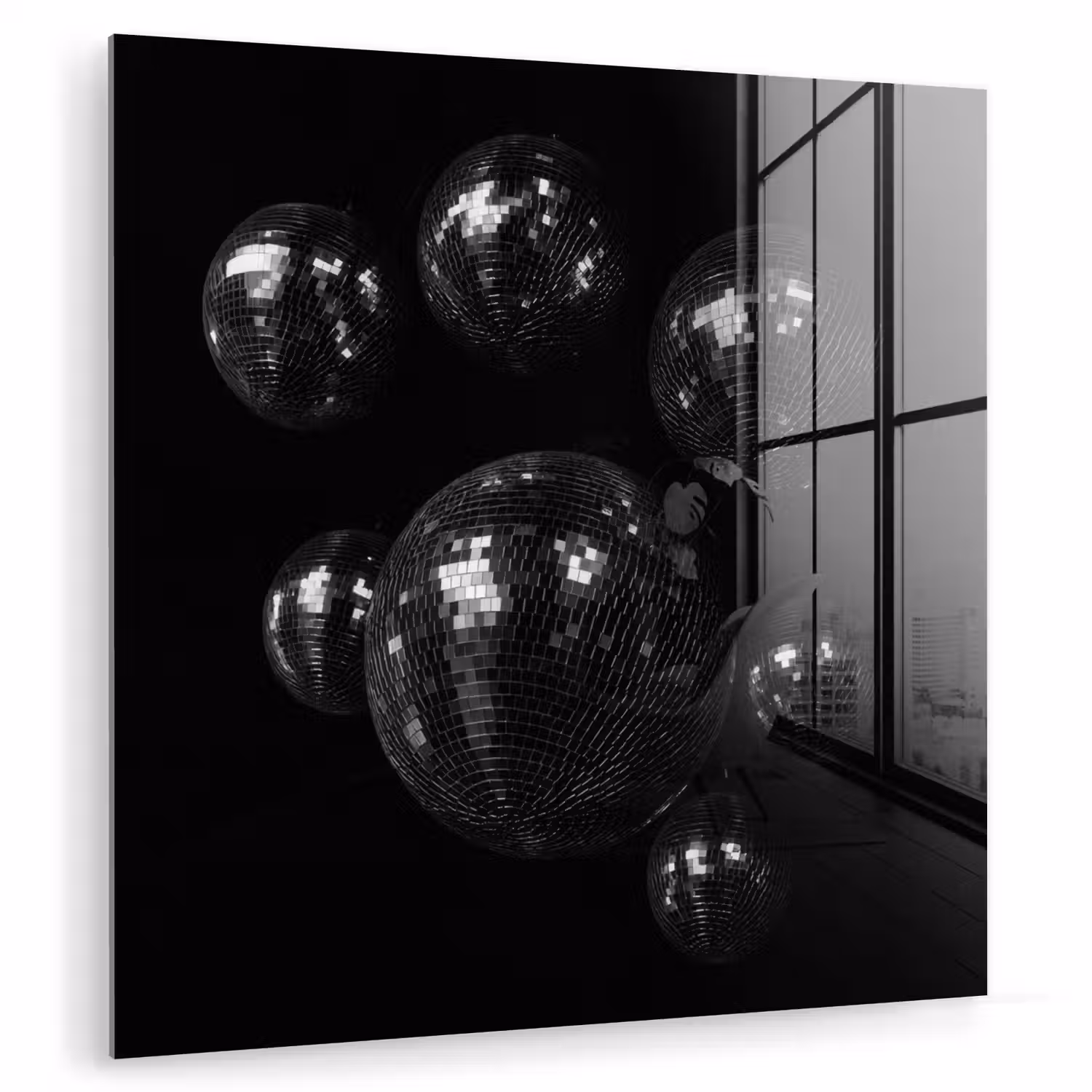 Discoballen - Minimalistisch - Zwart plexiglas 5mm klein -zzzproduct_nieuw