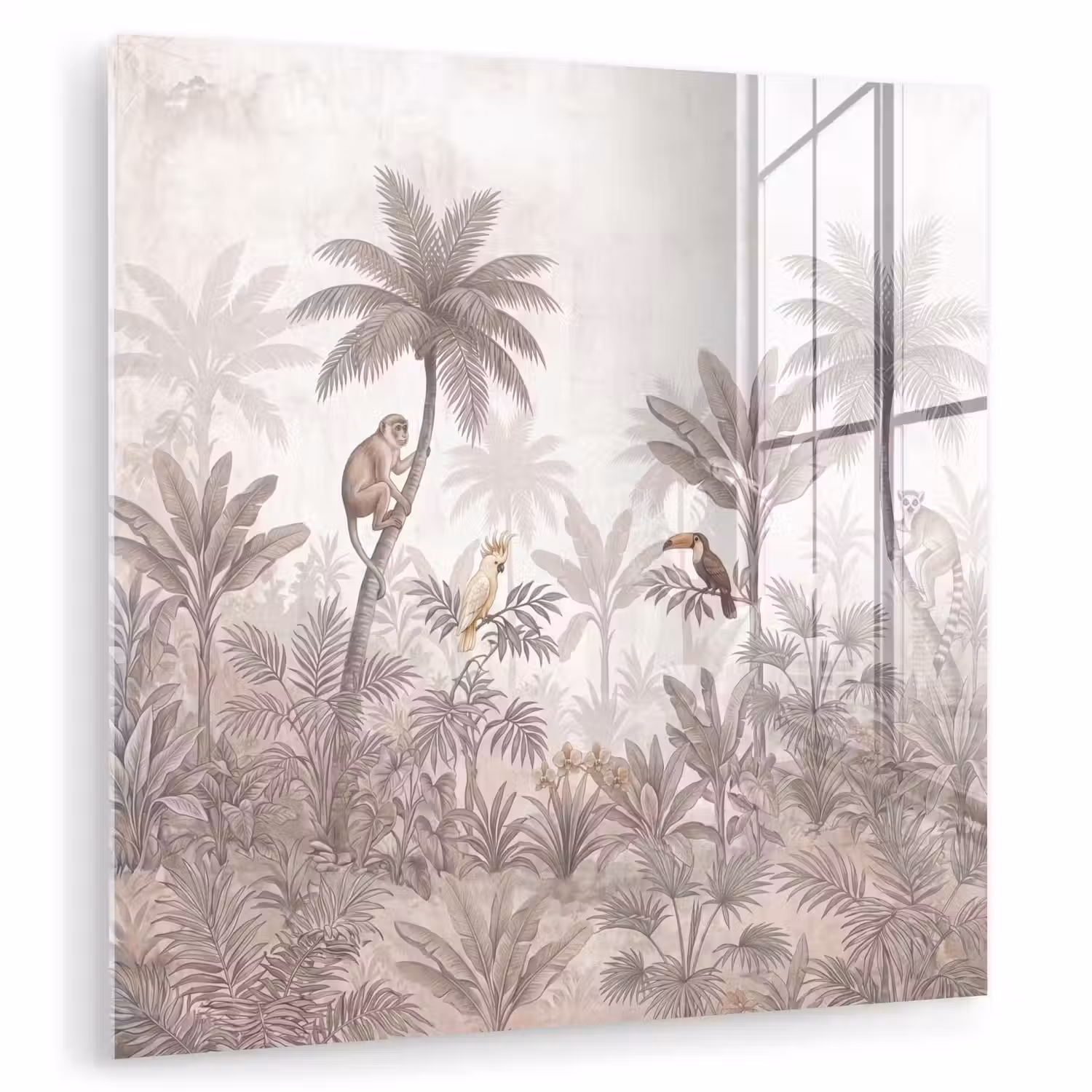 Jungle - Dieren - Palmbomen plexiglas 5mm klein -zzzproduct_nieuw