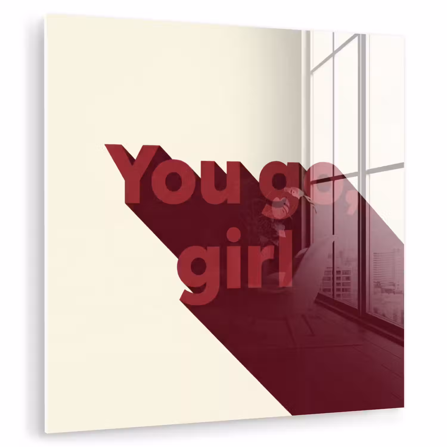 you go girl - 3D - Rood plexiglas 5mm klein -zzzproduct_nieuw
