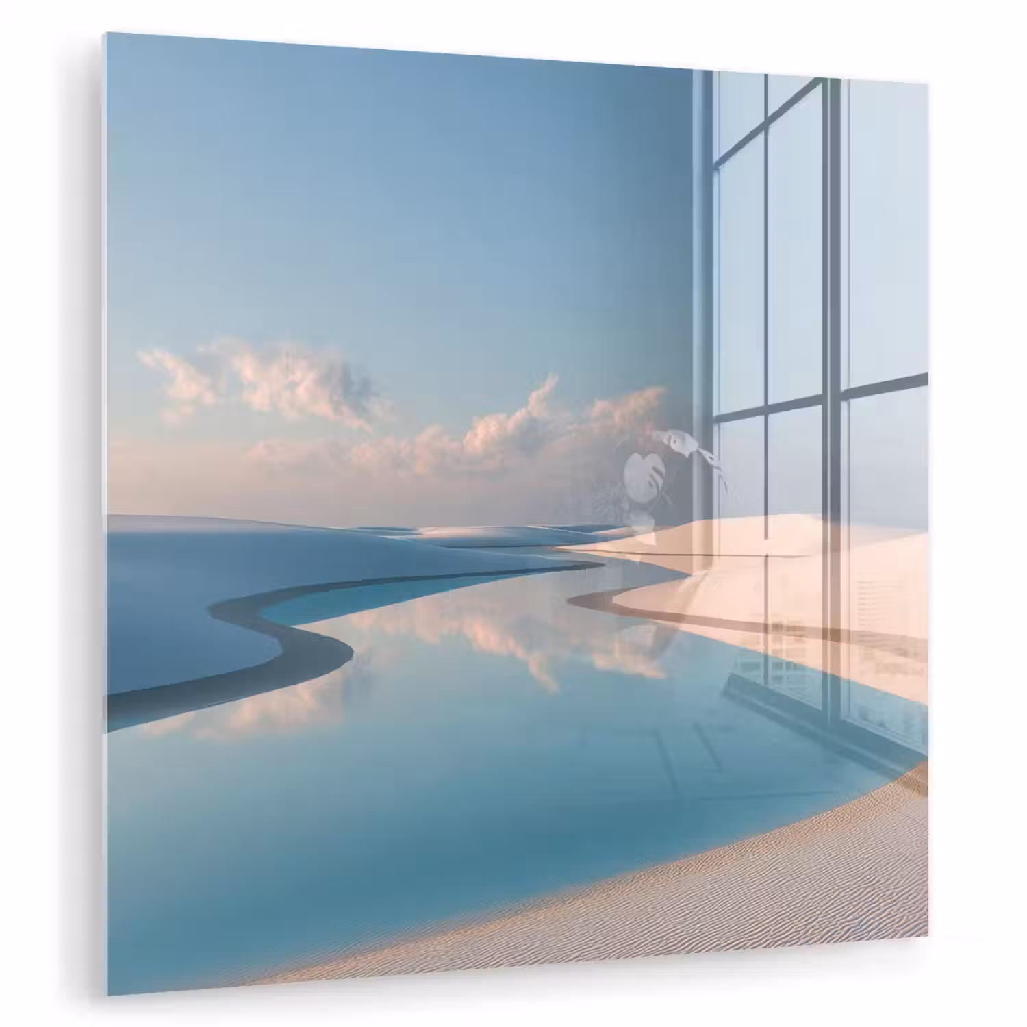 Duinen - Waterplas - Oneindige rust plexiglas 5mm klein -zzzproduct_nieuw