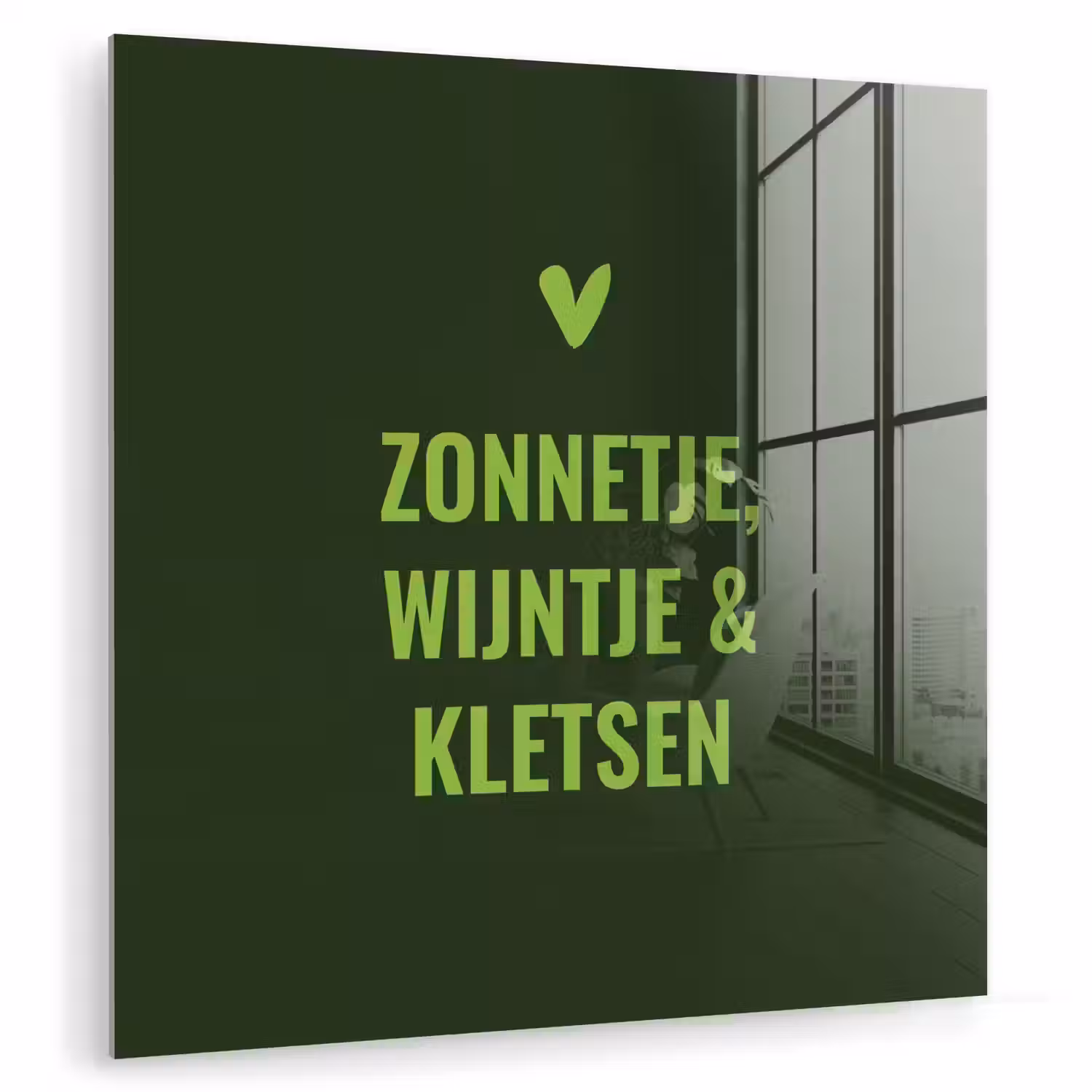 Donkergroen - Quote - Zon - Zomer plexiglas 5mm klein -zzzproduct_nieuw
