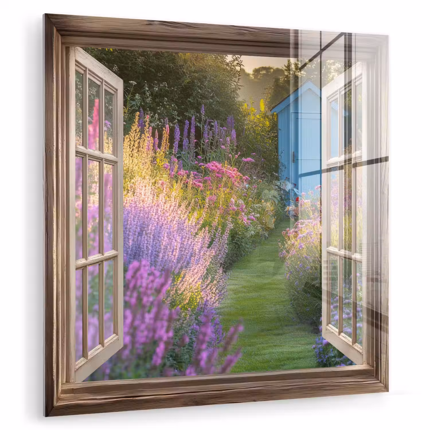 Doorkijk - Bloemen - Raam - Natuur plexiglas 5mm klein -zzzproduct_nieuw