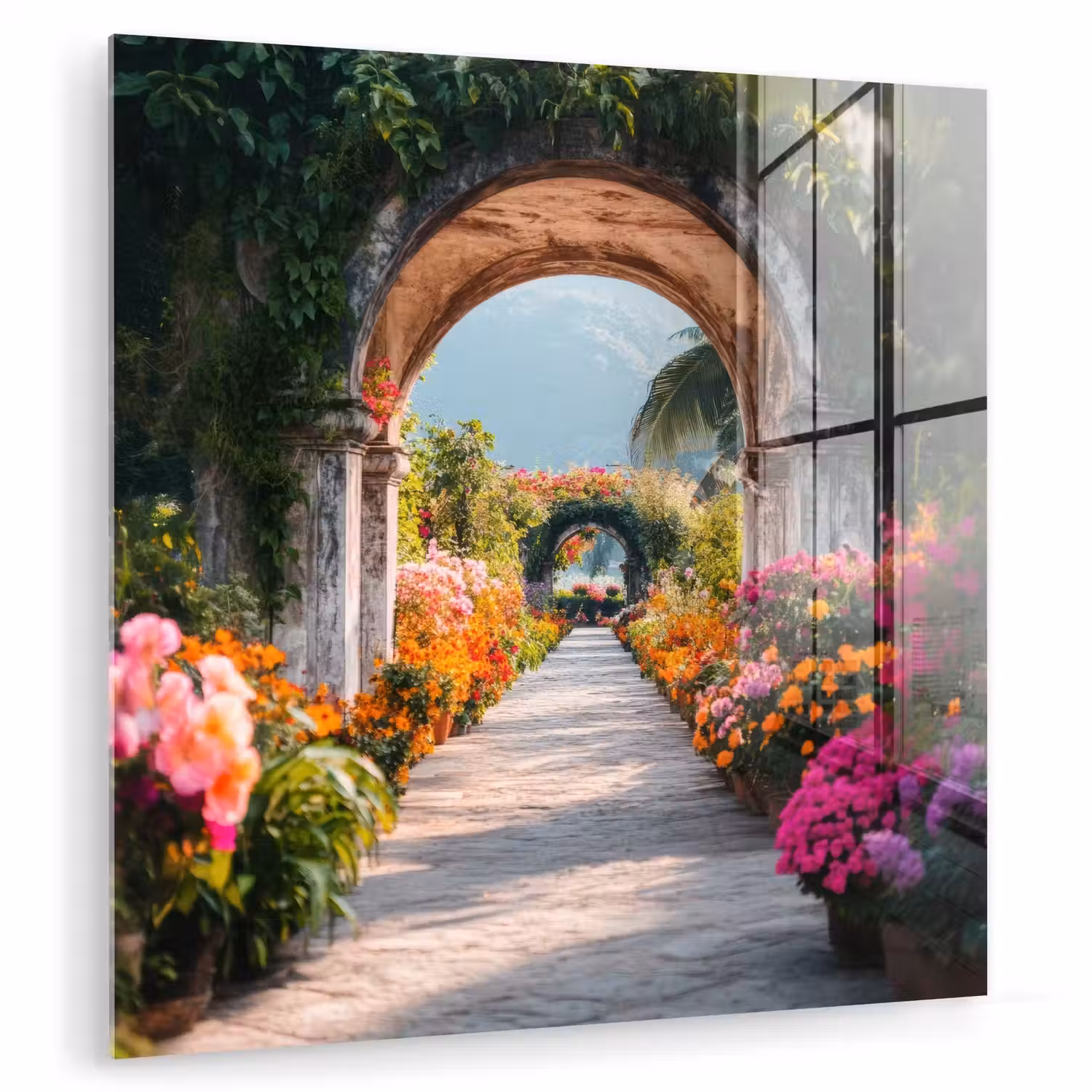 Doorkijk - Bloemen - Tropisch - Kleurrijk plexiglas 5mm klein -zzzproduct_nieuw