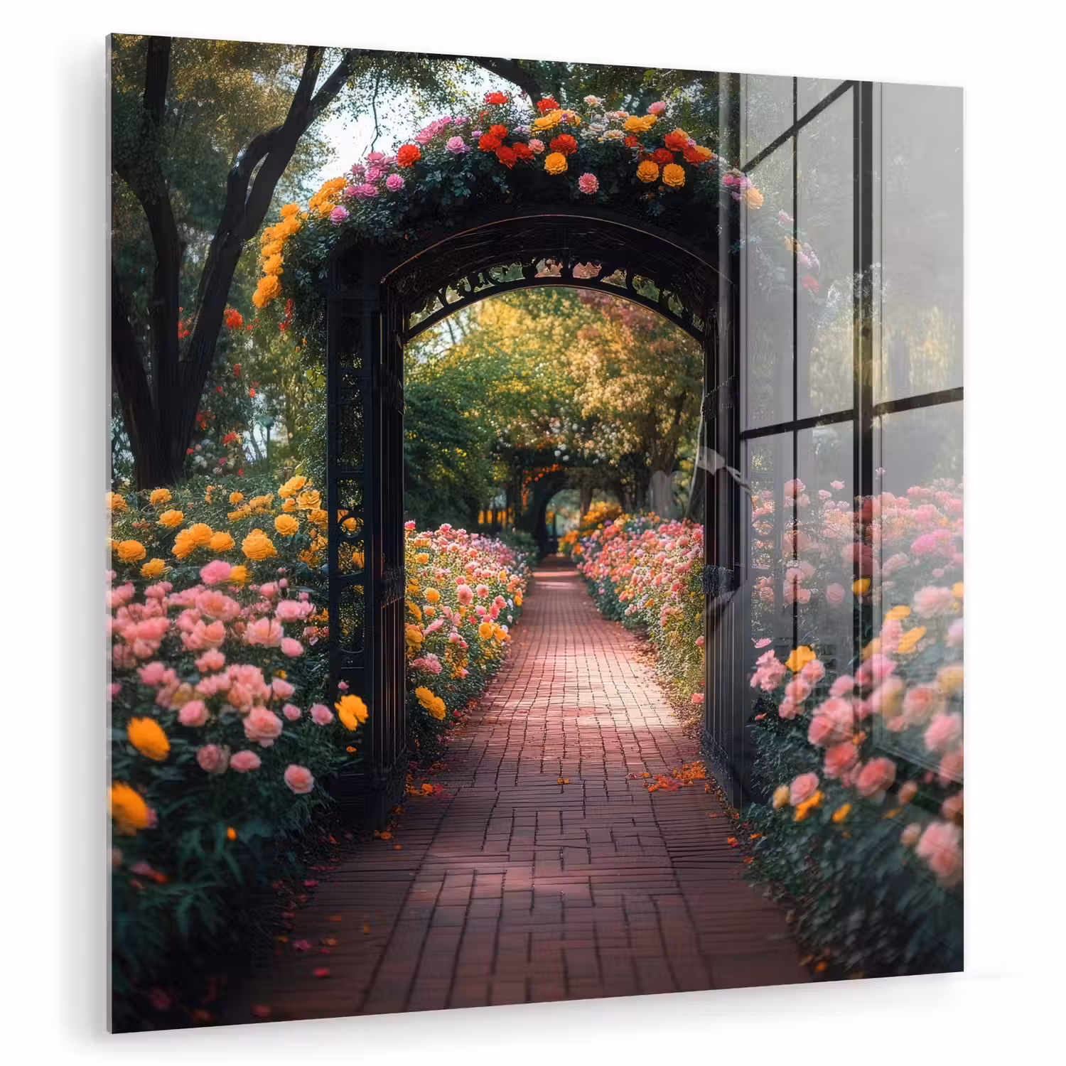 Doorkijk - Bloemen - Pad - Natuur - Kleurrijk plexiglas 5mm klein -zzzproduct_nieuw