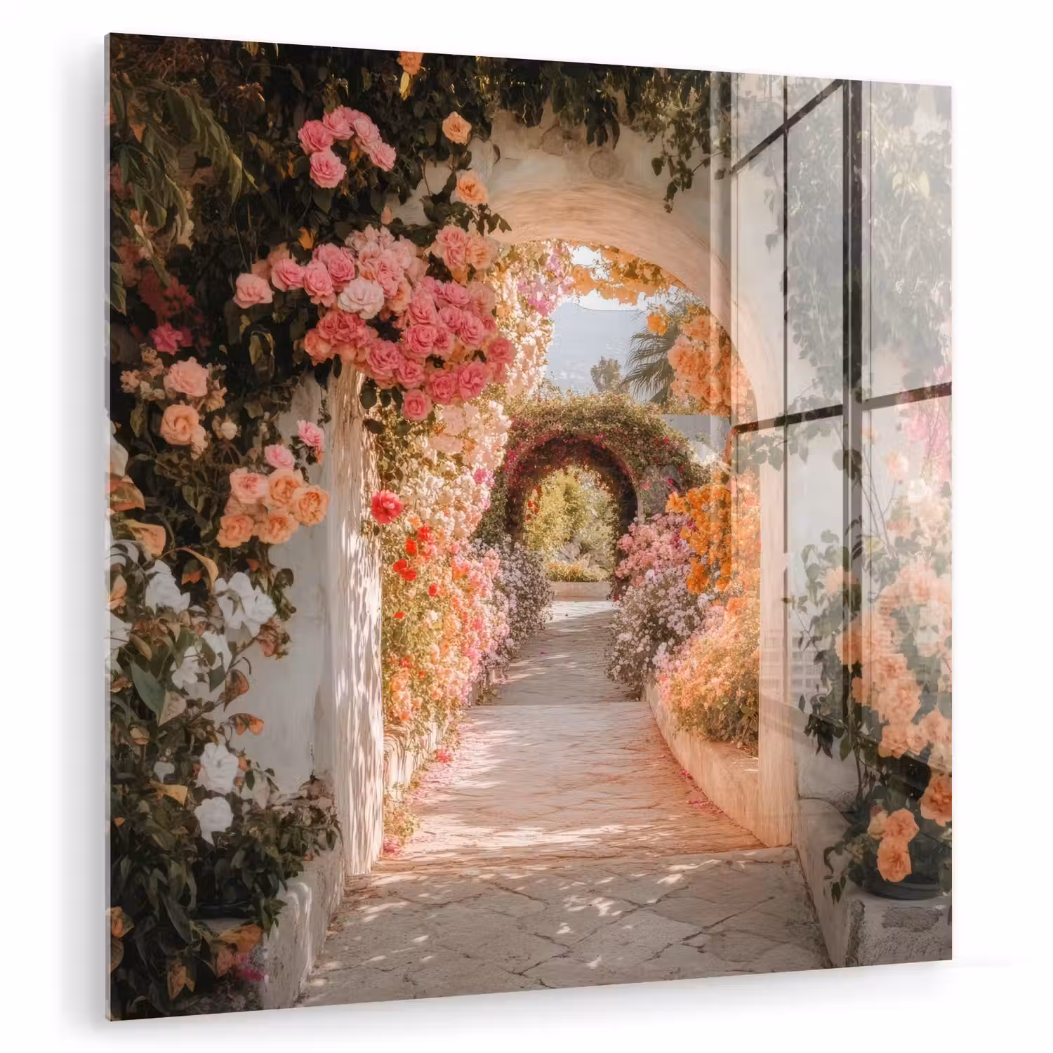 Doorkijk - Boog - Bloemen - Pastel plexiglas 5mm klein -zzzproduct_nieuw