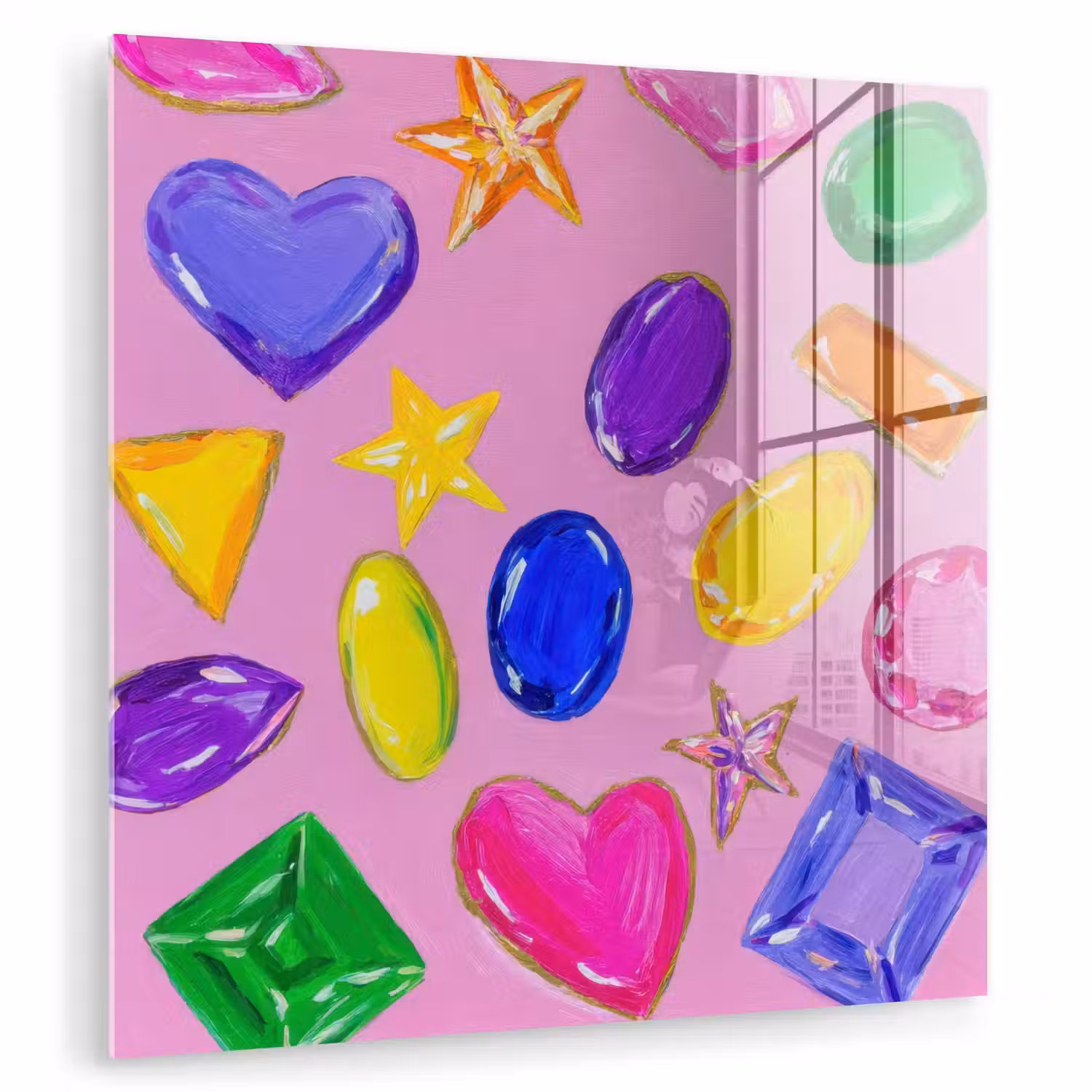 Edelstenen - Vormen - Hartje - Kleurrijk plexiglas 5mm klein -zzzproduct_nieuw