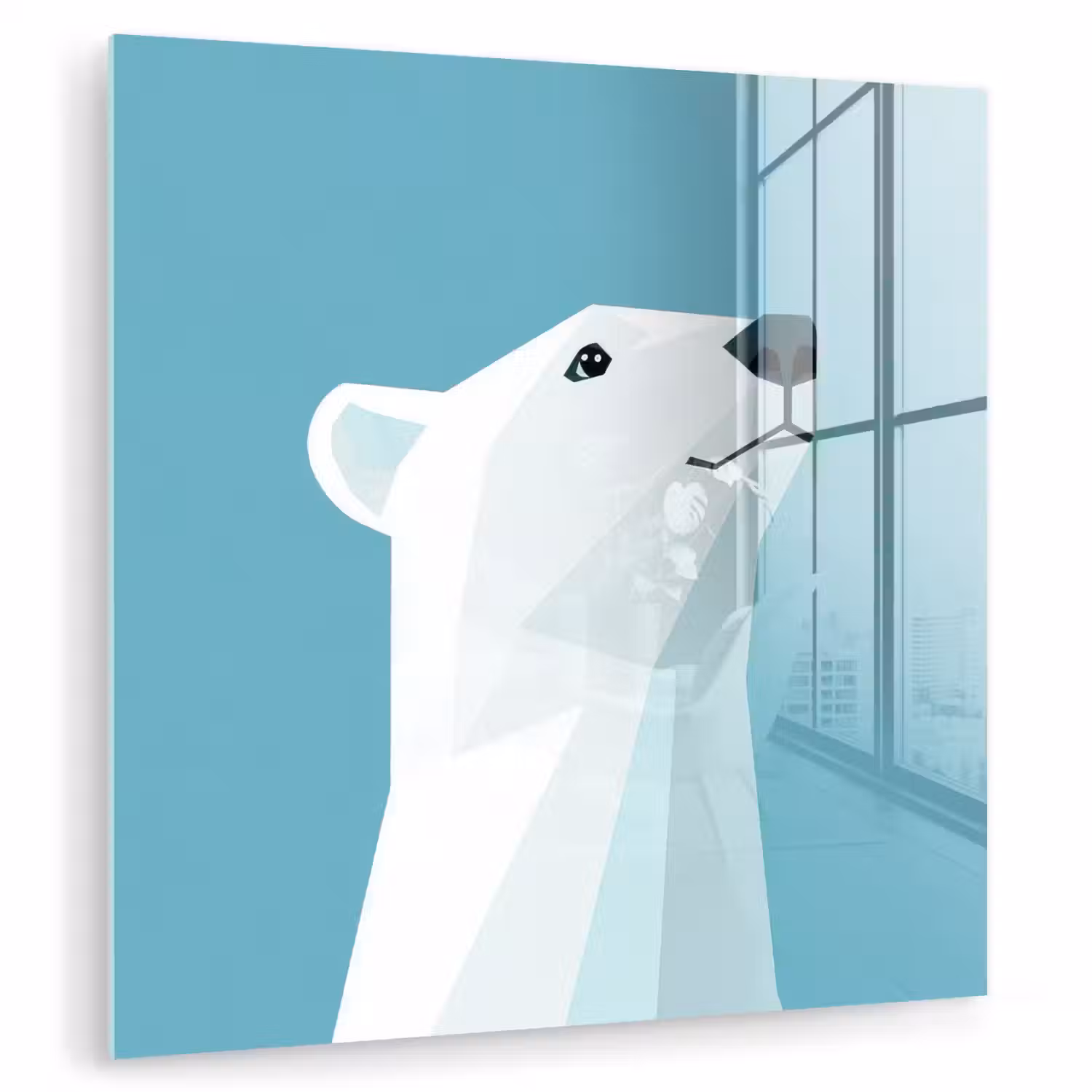 Ijsbeer - Lichtblauw - Minimalistisch plexiglas 5mm klein -zzzproduct_nieuw