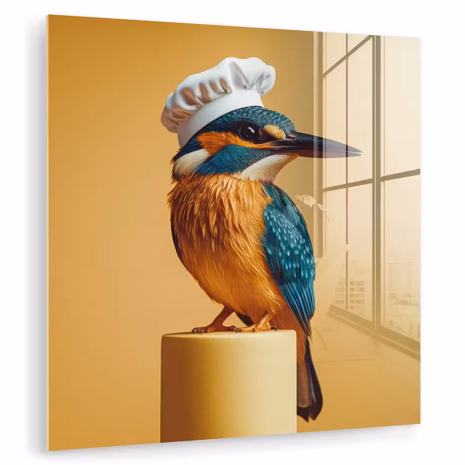 Ijsvogel - Pilaar - Koksmuts - Vogel plexiglas 5mm klein -zzzproduct_nieuw