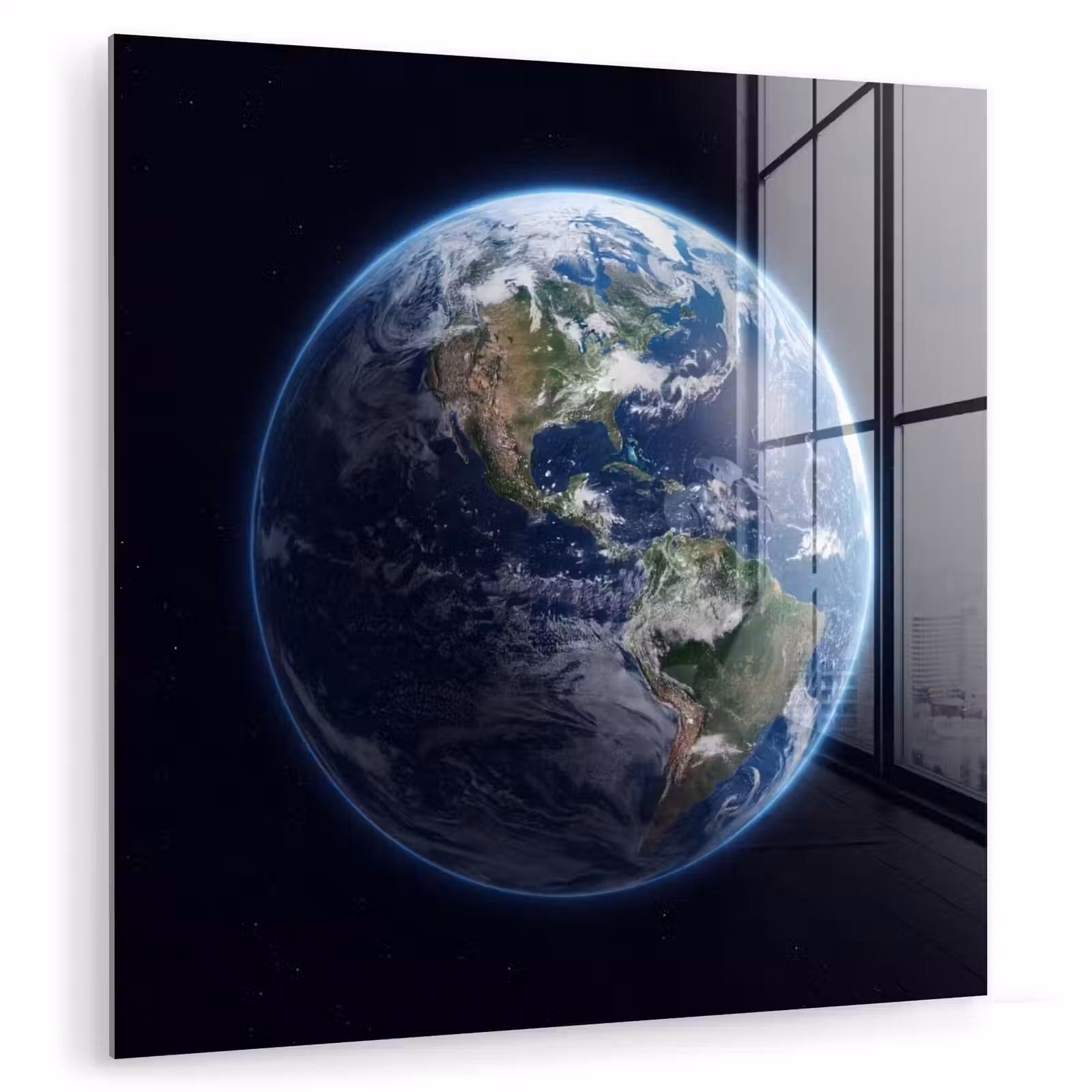 Glasbild - Erde – Weltraum – Kosmos - Aarde - Ruimte - Kosmos plexiglas 5mm klein