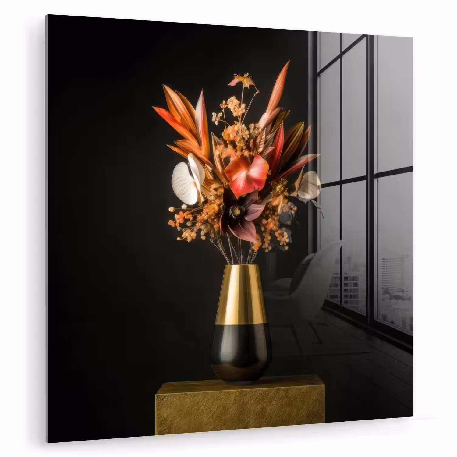 Exotisch - Boeket - Vaas - Goud plexiglas 5mm klein -zzzproduct_nieuw