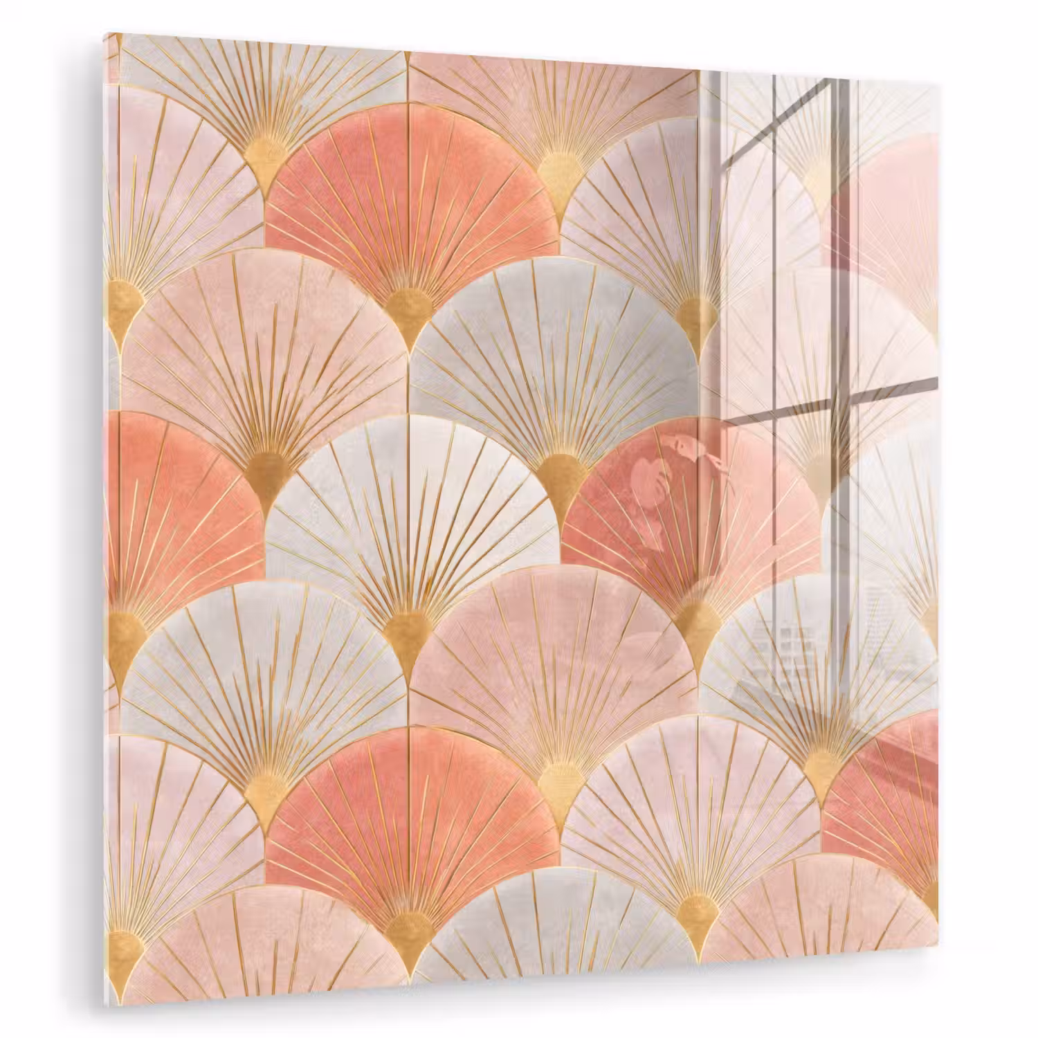 Waaiers - Goud - Roze plexiglas 5mm klein 11 -zzzproduct_nieuw
