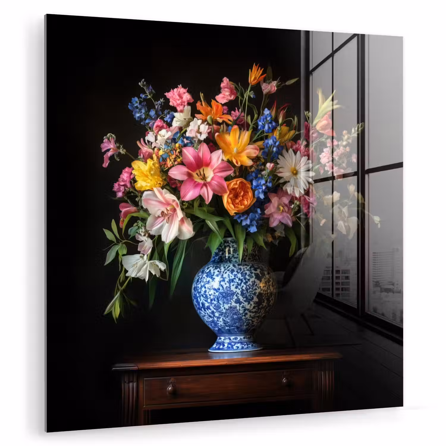 Kleur - Vaas - Bloemen - Boeket plexiglas 5mm klein -zzzproduct_nieuw