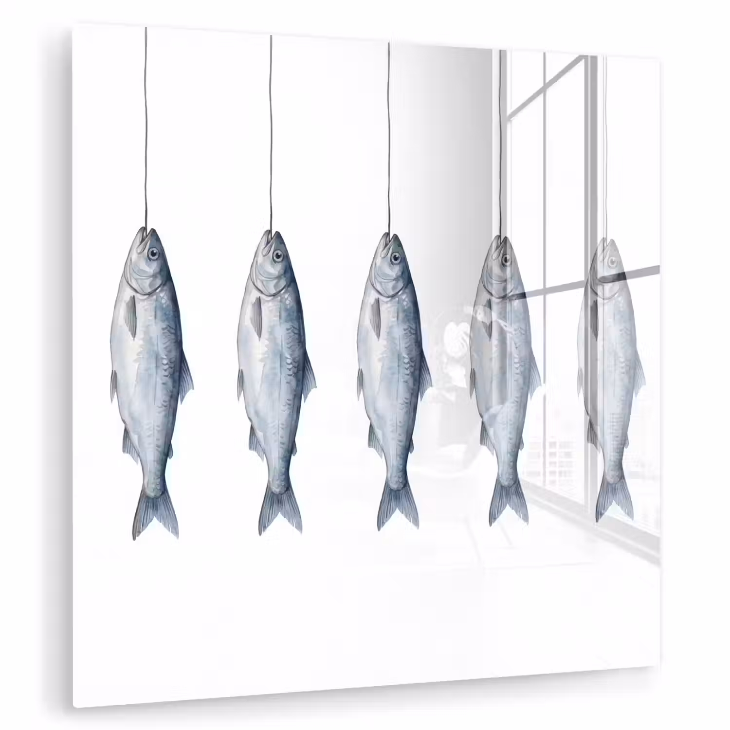 Vissen - Illustratie - Delfts - Blauw plexiglas 5mm klein -zzzproduct_nieuw