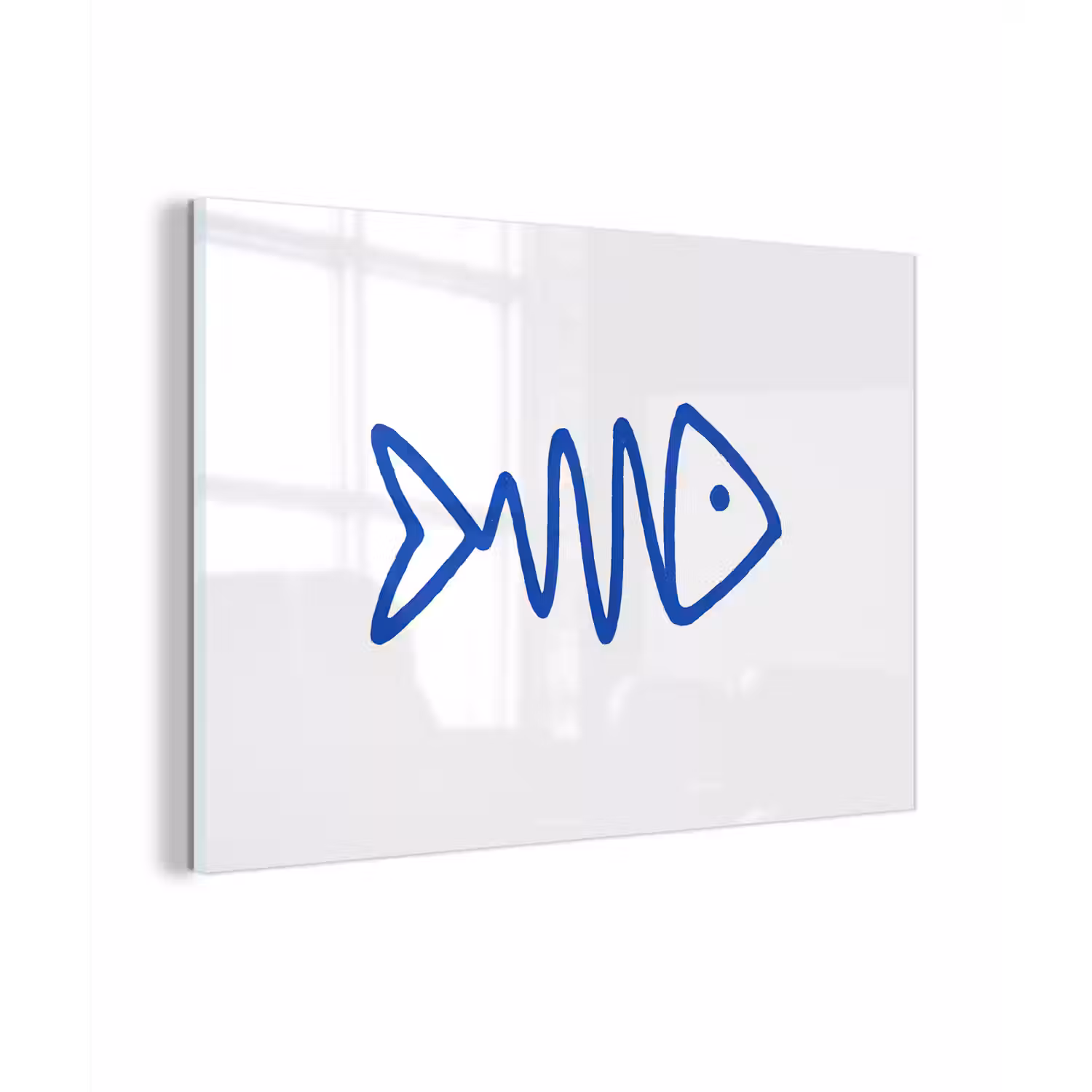 Vis - Minimalistisch - Blauw - Lijn plexiglas 5mm klein -zzzproduct_nieuw