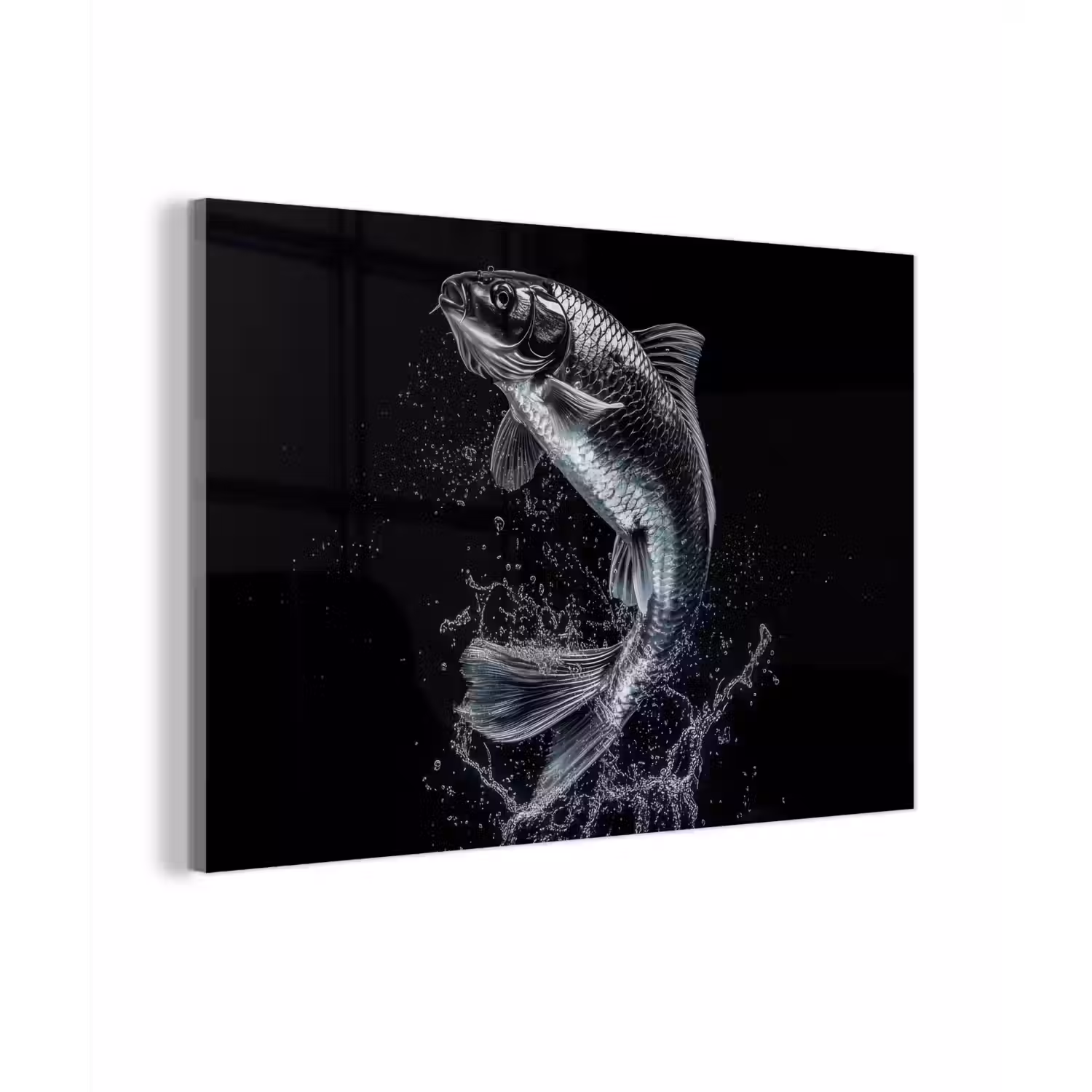 Vis - Koi - Zwart - Water plexiglas 5mm klein -zzzproduct_nieuw